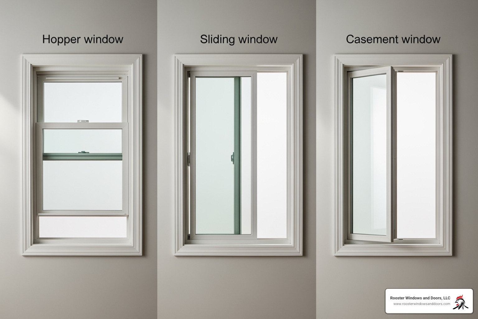 comparison of hopper, sliding, and casement windows - windows for basement