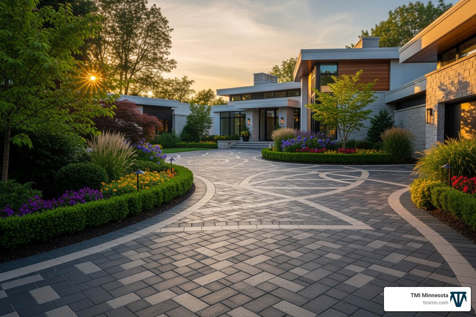 stunning, high-end paver driveway - paver driveway installation