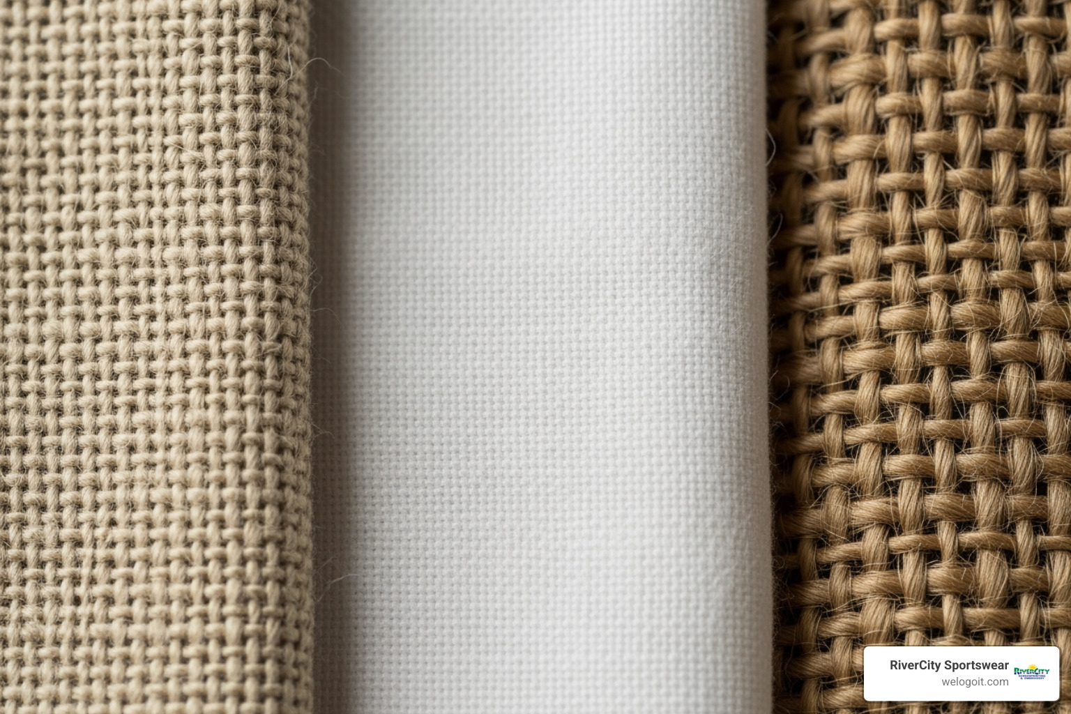 textures of different fabrics like canvas, cotton, and jute side-by-side - custom tote bags