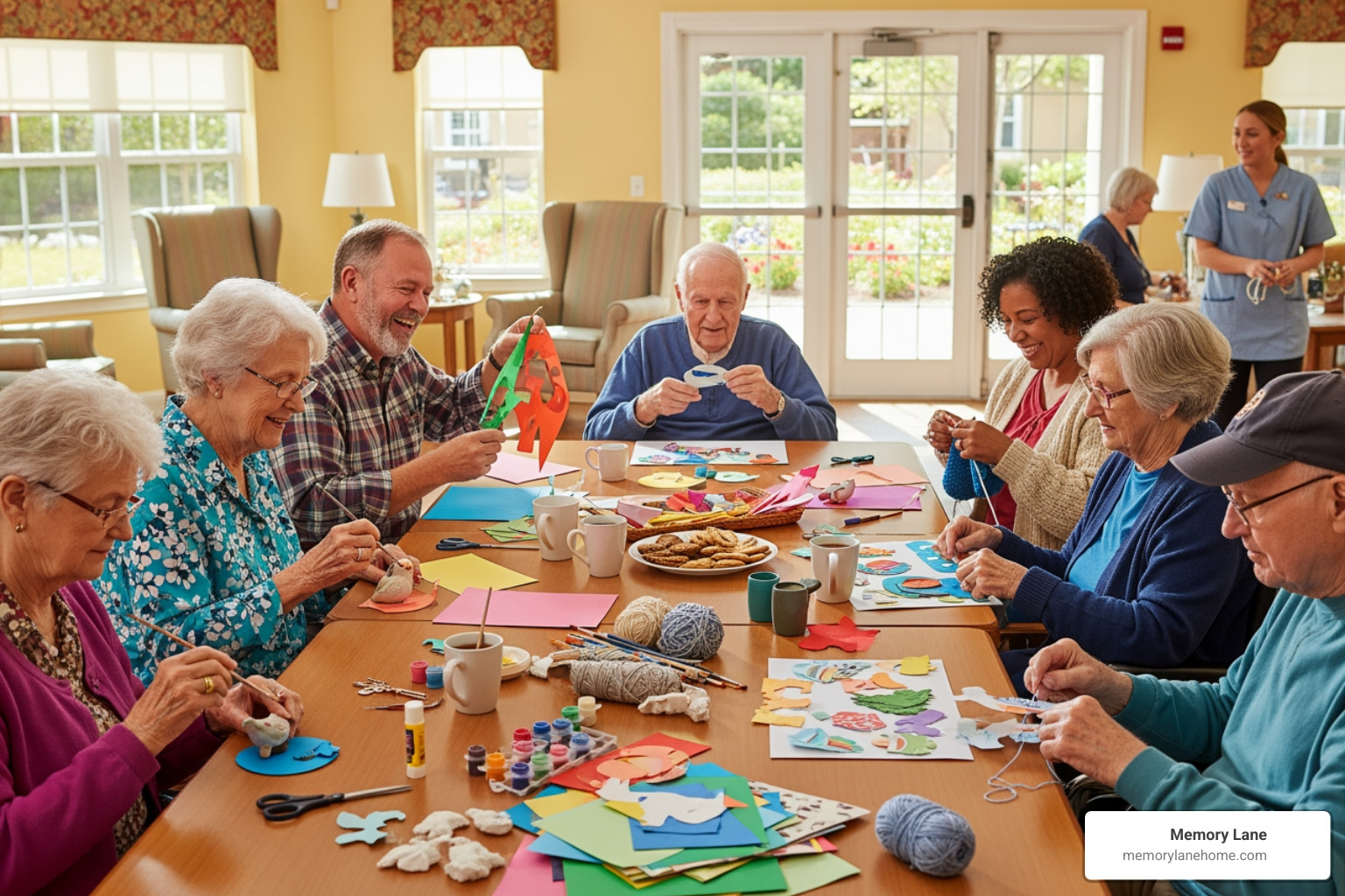 residents participating in group activity - assisted living options