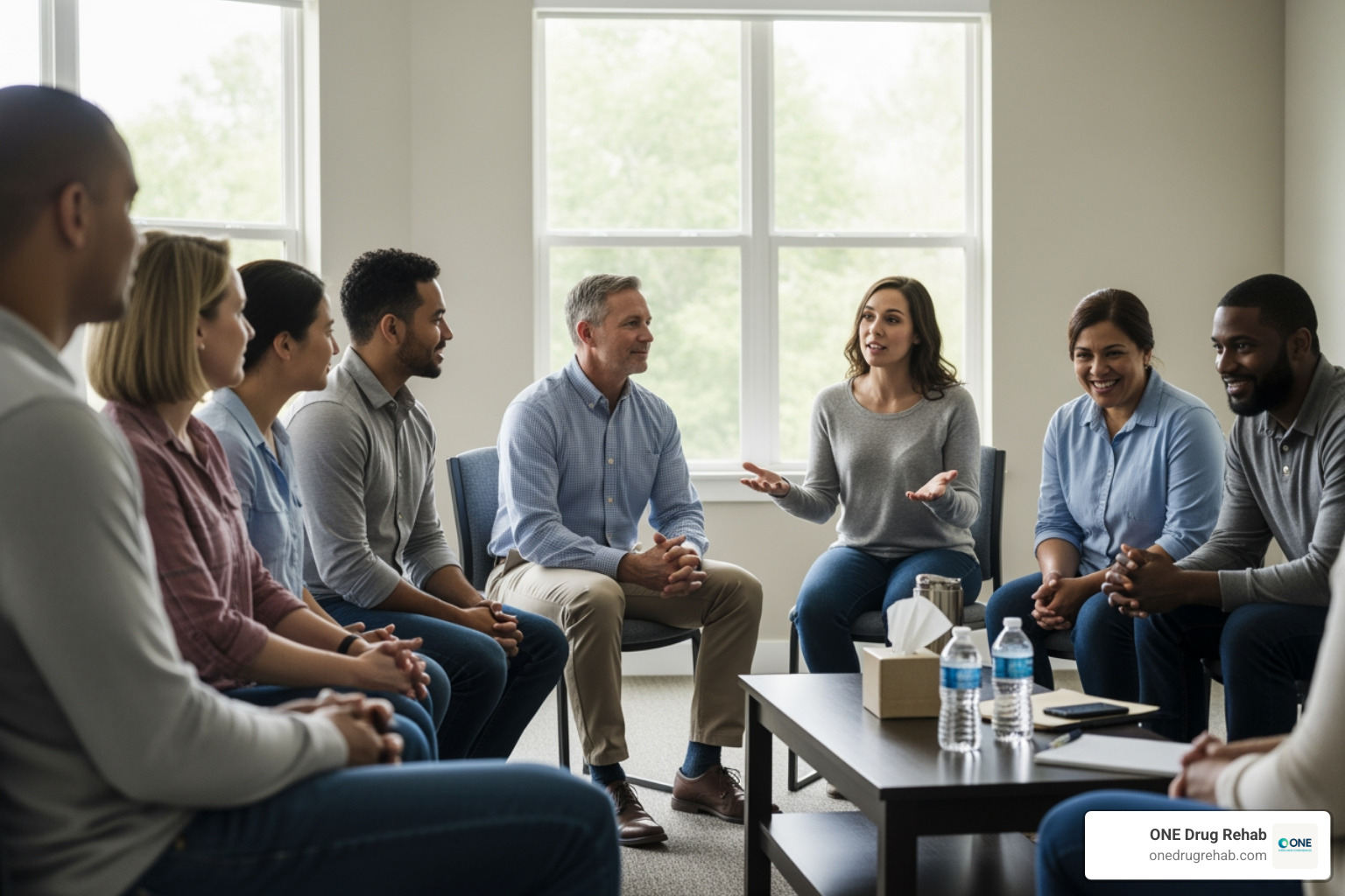 diverse veterans in a supportive group setting - Veteran rehab programs