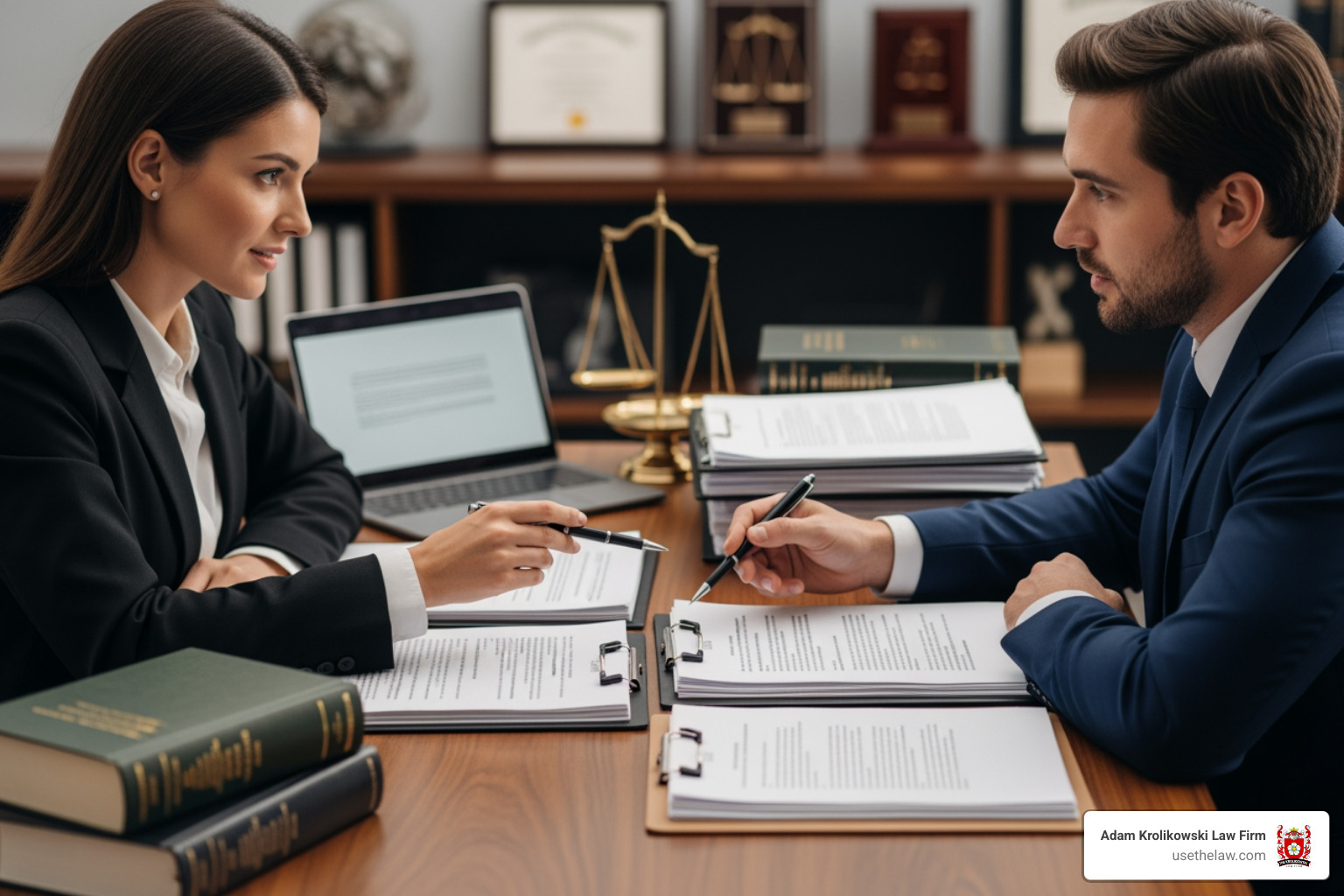 lawyer reviewing documents with a client - Santa Ana bike accident lawyer lawyer reviewing documents with a client - Santa Ana bike accident lawyer