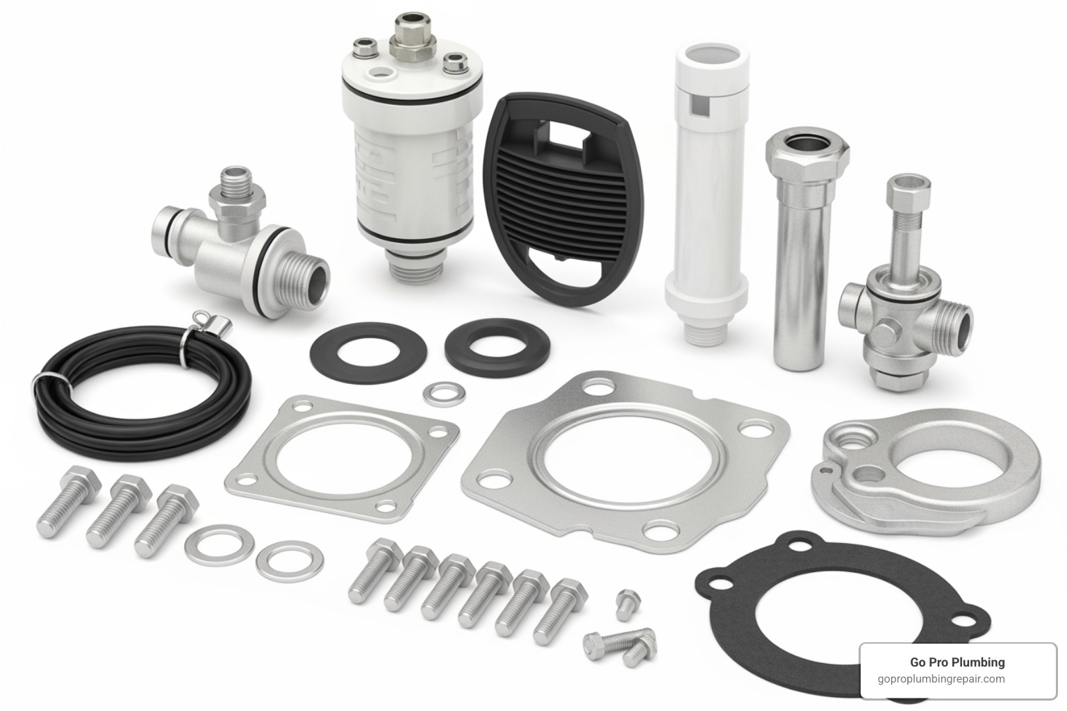 Image of a complete toilet repair kit with all parts laid out and labeled - toilet repair kit 3 inch Image of a complete toilet repair kit with all parts laid out and labeled - toilet repair kit 3 inch