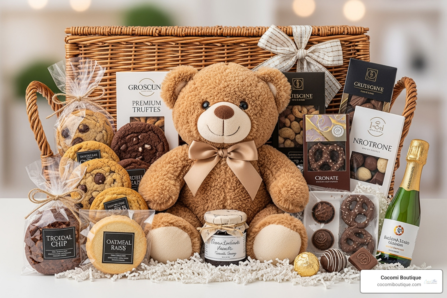 gourmet teddy bear gift basket - teddy bear gift baskets