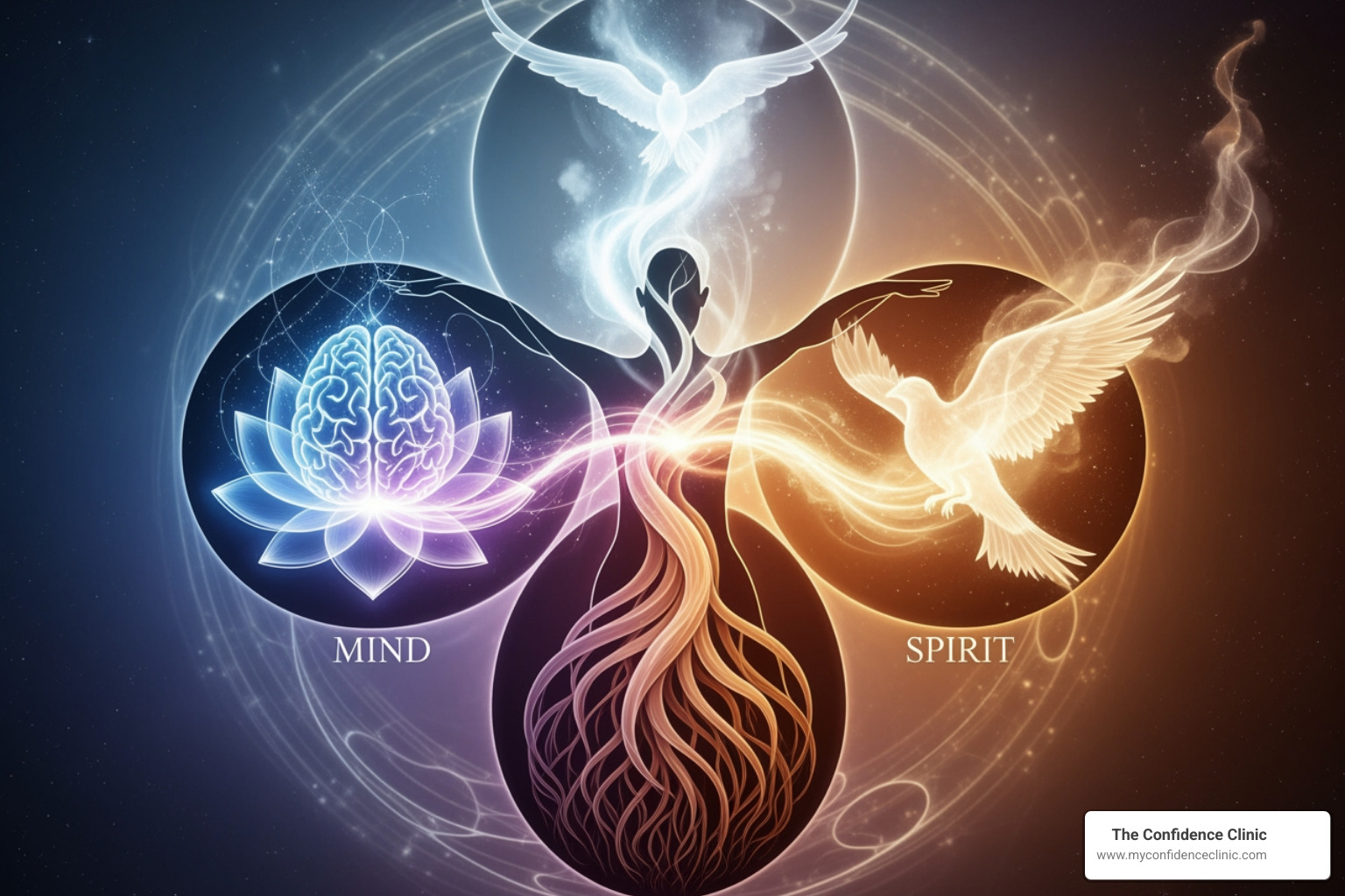 Diagram showing the interconnectedness of mind, body, and spirit - Clearwater holistic doctor Diagram showing the interconnectedness of mind, body, and spirit - Clearwater holistic doctor