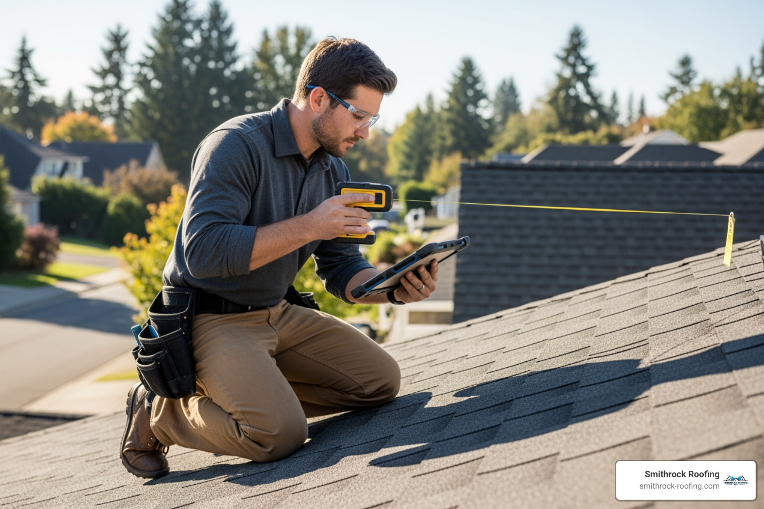 Measuring a roof section for drainage calculations - downspout drain pipe