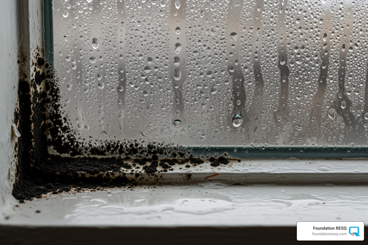 condensation on a window sill with small mold spots - how do you test for mold in your home