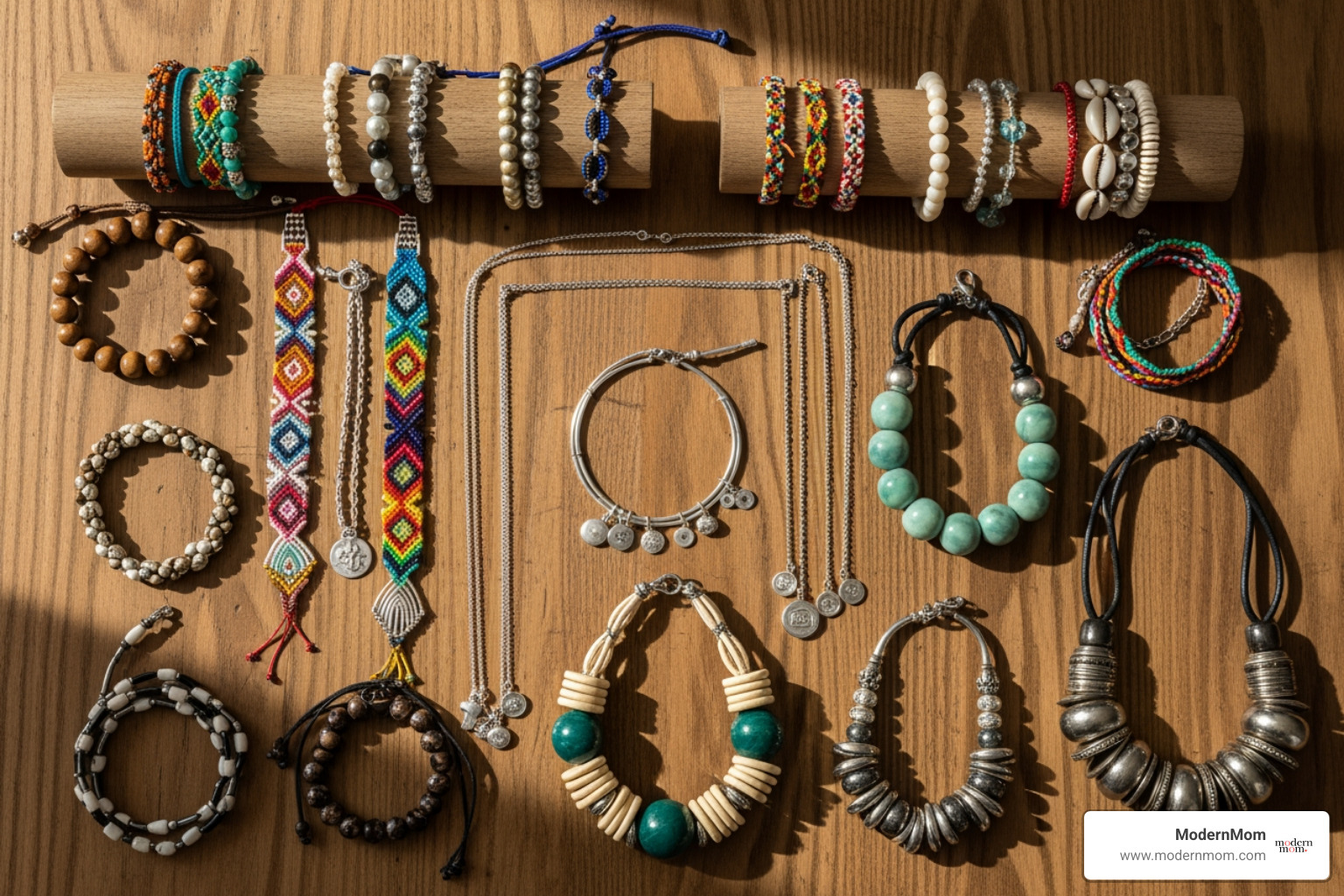 colorful finished DIY bracelets and necklaces - DIY jewelry for teens