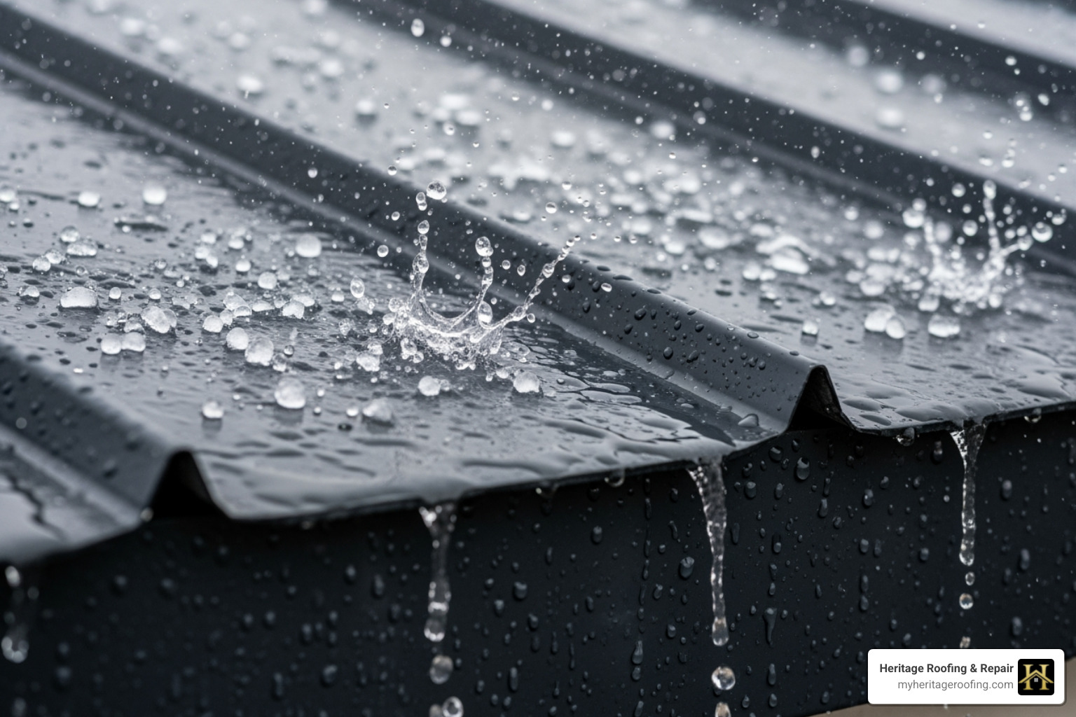 metal roof panel shrugging off simulated hail or heavy rain - metal roofing northwest arkansas metal roof panel shrugging off simulated hail or heavy rain - metal roofing northwest arkansas