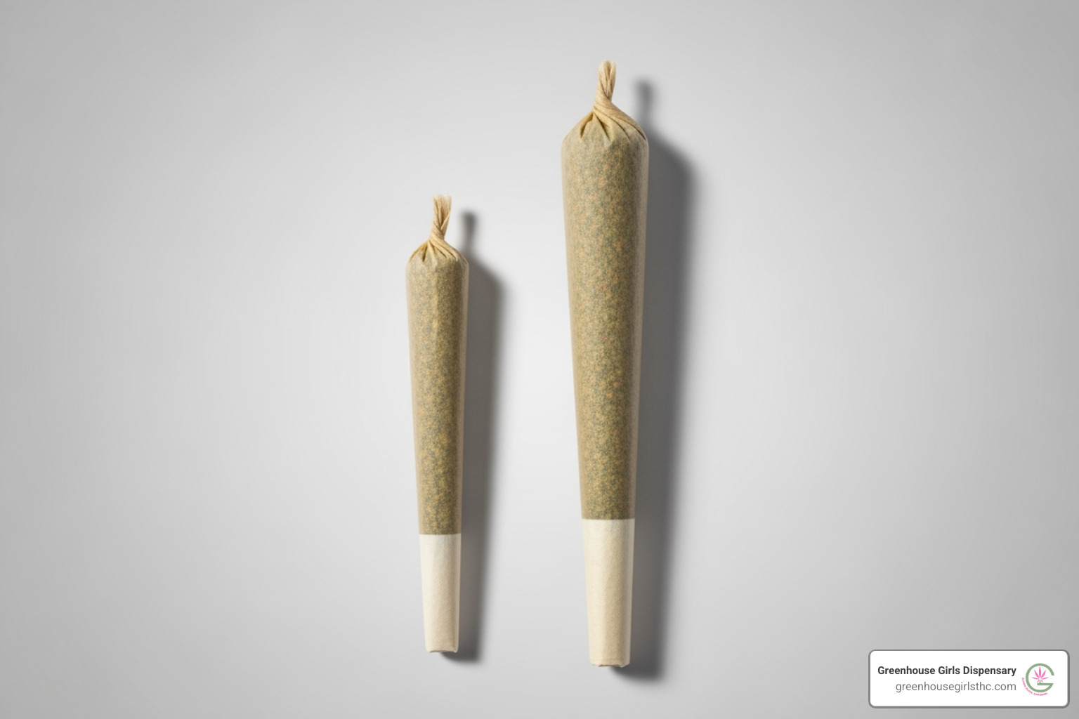 comparing the size of an infused mini joint to a standard 1g joint - infused mini joints