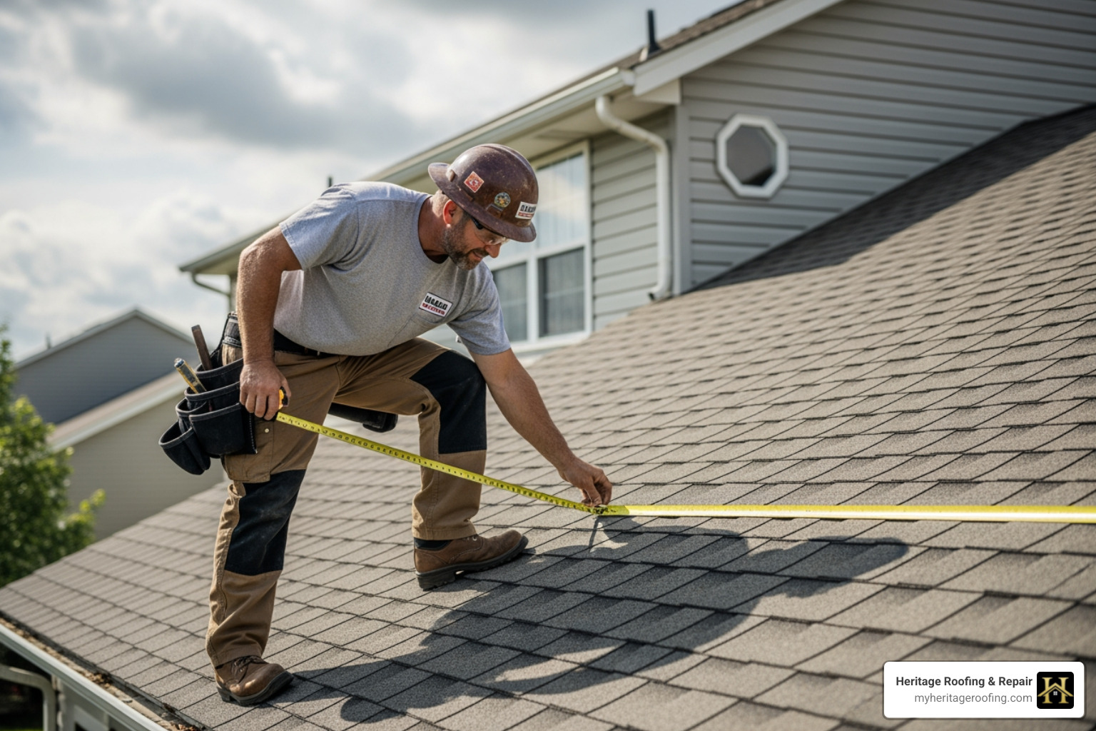a roofing contractor measuring a roof for an estimate - standing seam roofing a roofing contractor measuring a roof for an estimate - standing seam roofing