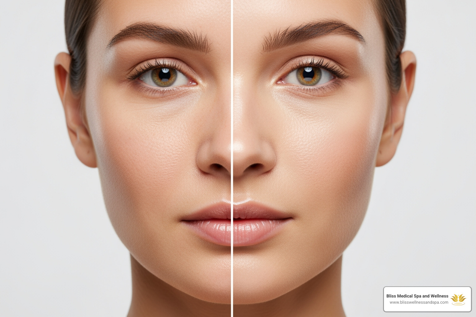 before-and-after comparison of dull skin vs. radiant skin - Hydrating facial benefits