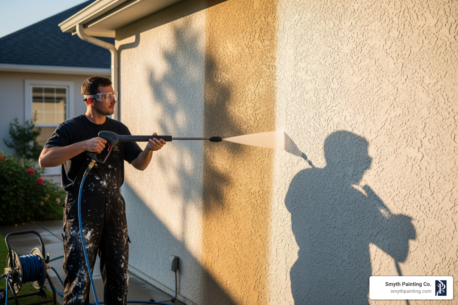 painter pressure washing a stucco wall - best way to paint stucco painter pressure washing a stucco wall - best way to paint stucco