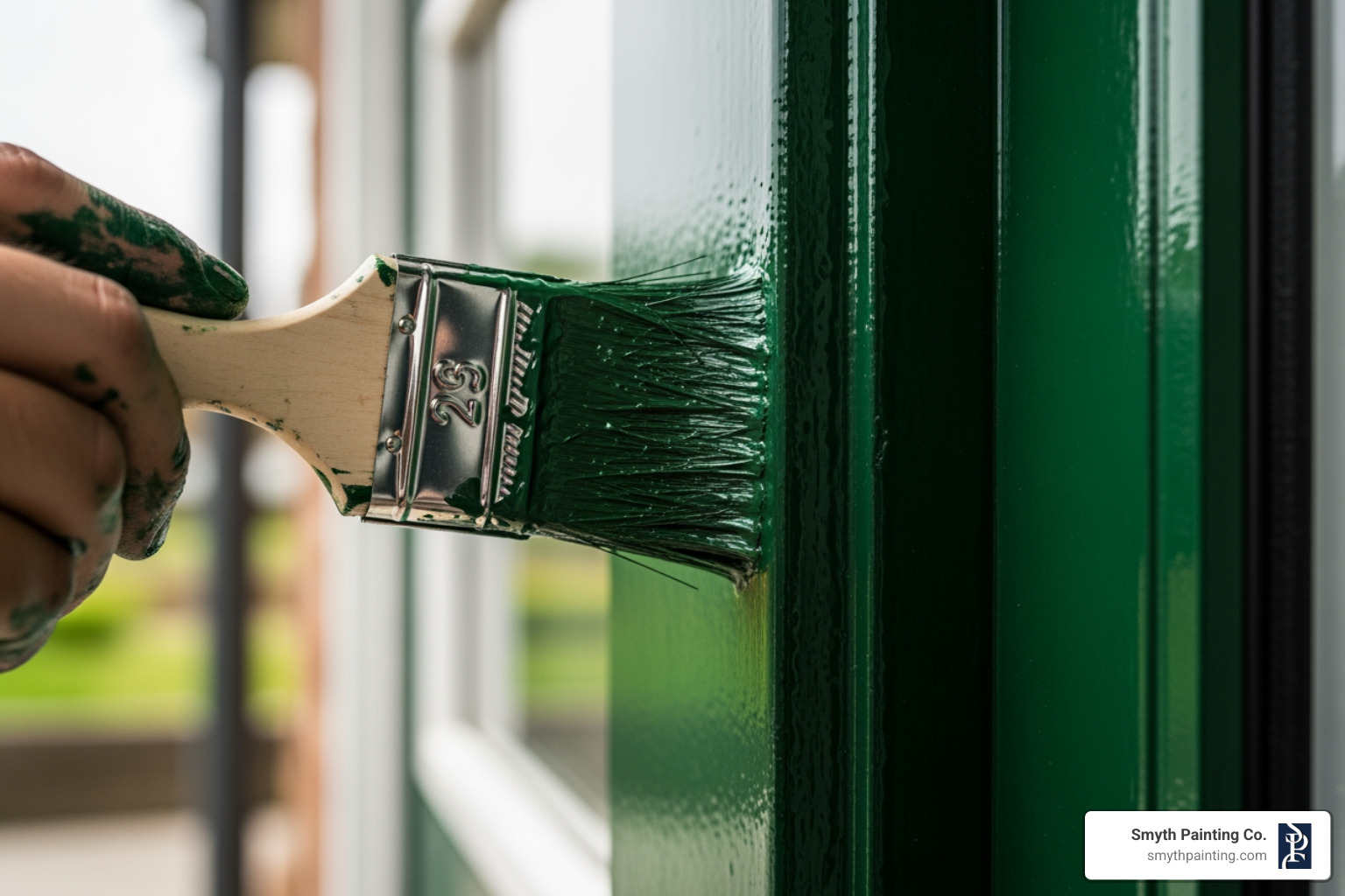 painter's hand with gloss paint - exterior gloss paint painter's hand with gloss paint - exterior gloss paint