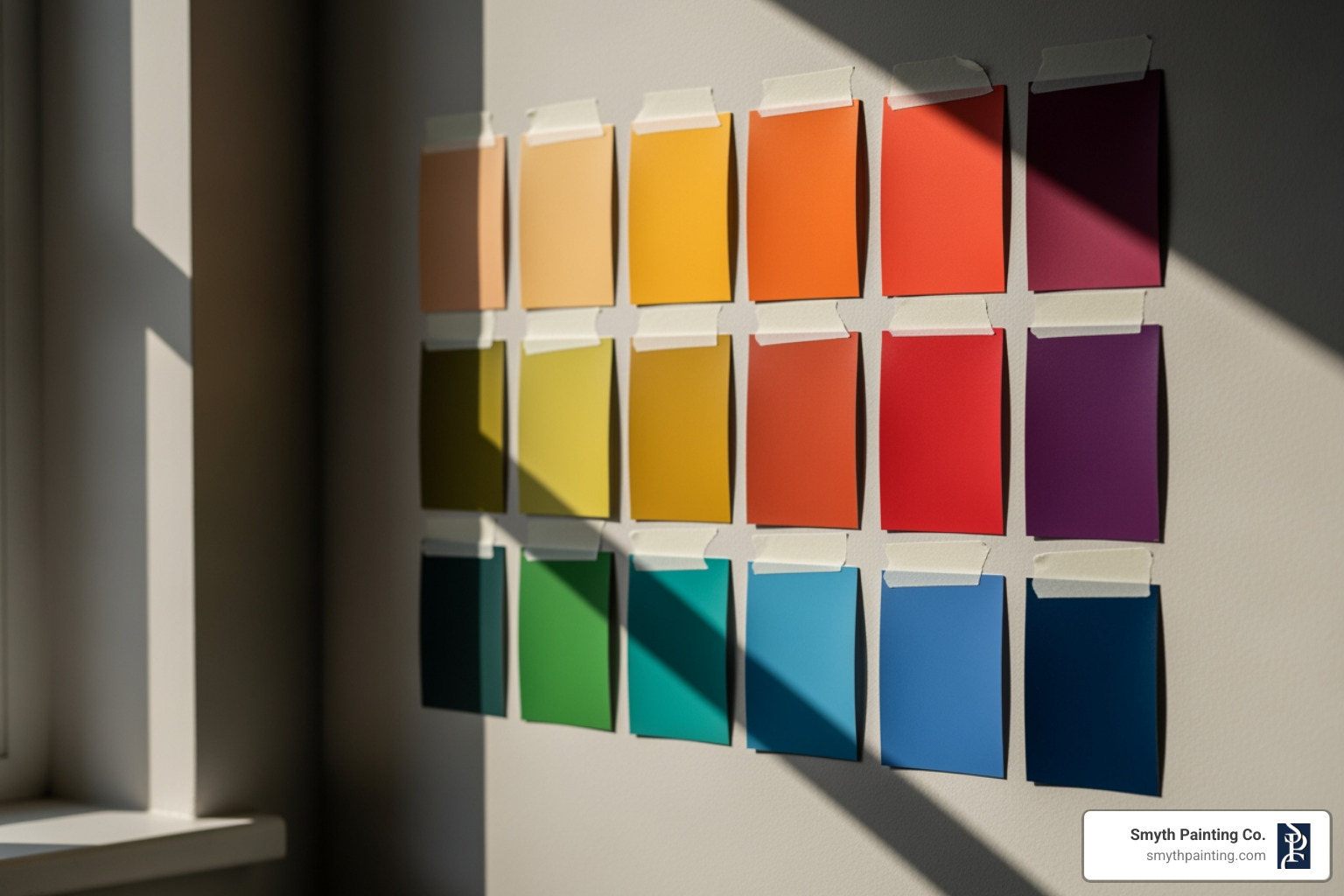 paint swatches on a wall in different lighting - eco friendly interior paint paint swatches on a wall in different lighting - eco friendly interior paint