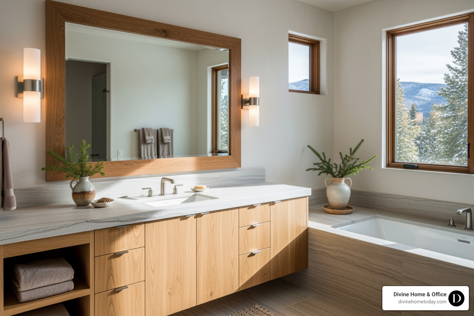 bathroom with stylish sconces flanking a framed mirror - timeless bathroom design bathroom with stylish sconces flanking a framed mirror - timeless bathroom design