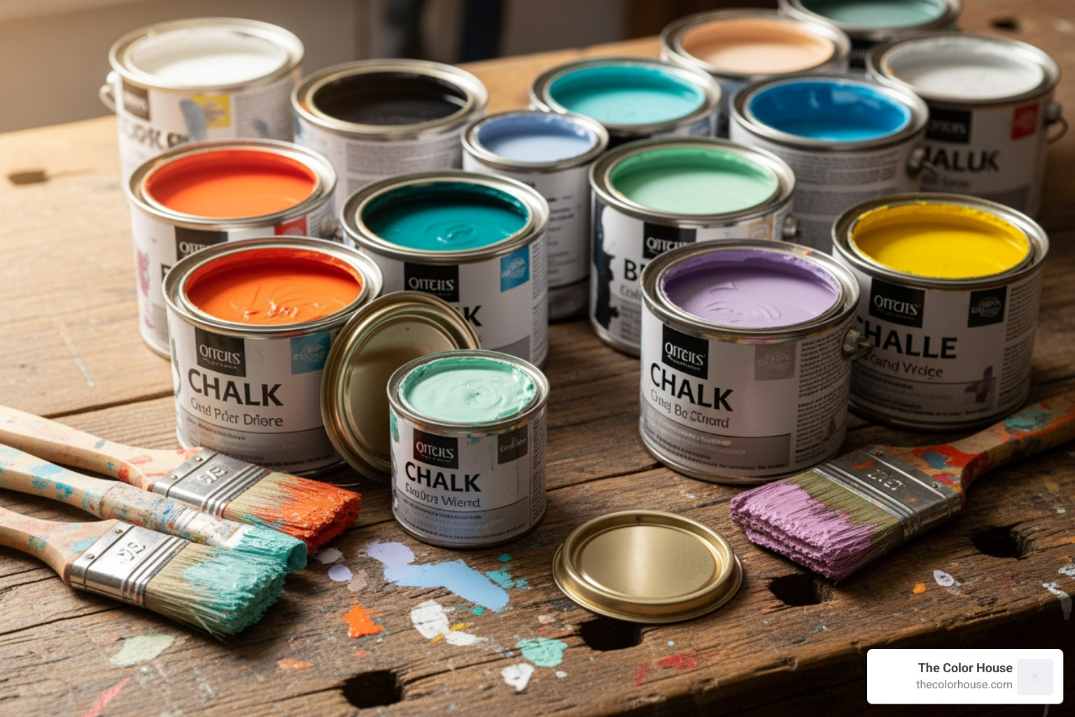 various chalk paint cans in different colors - chalk paint suppliers near me