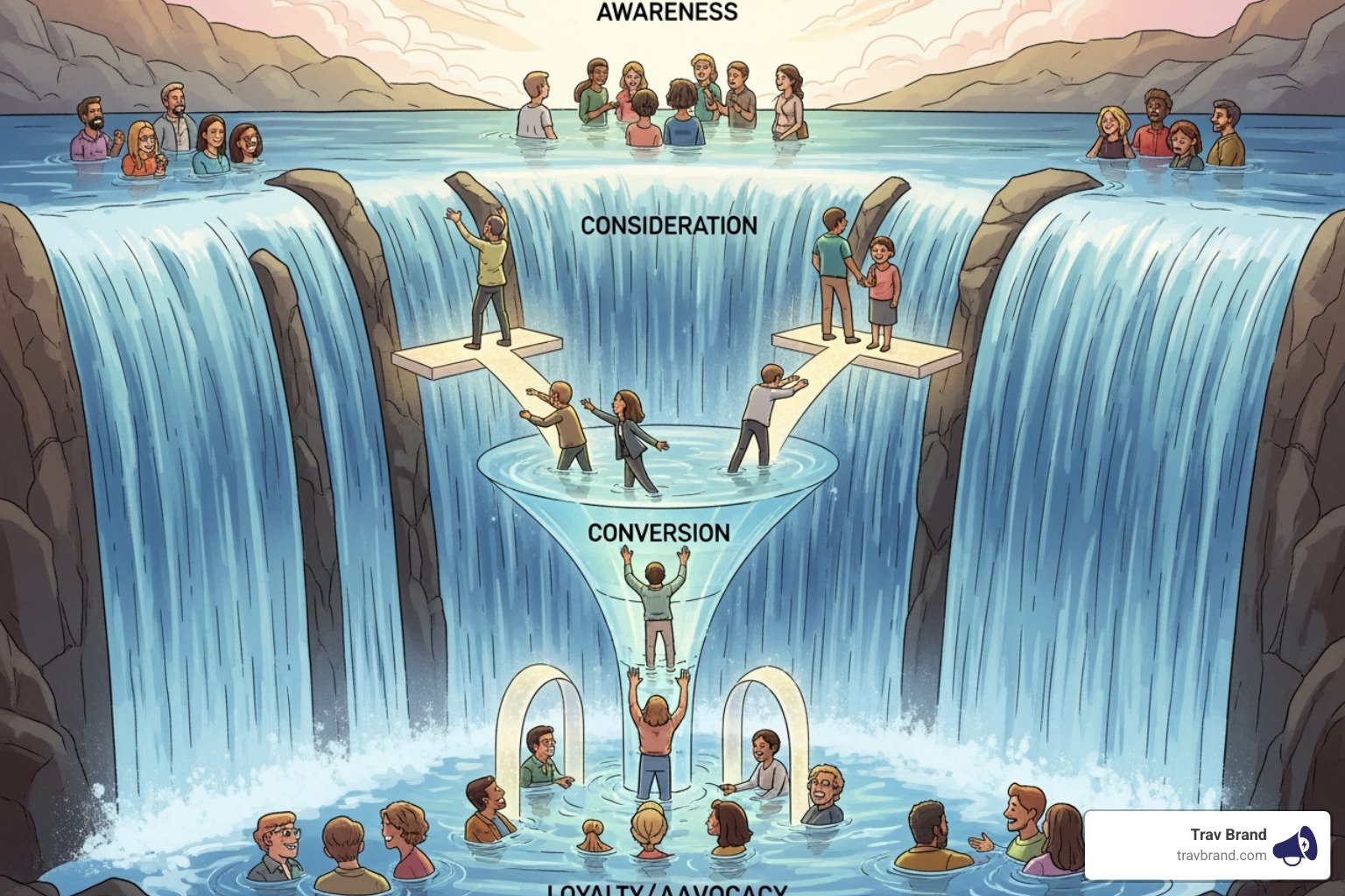 marketing funnel with examples of copy for each stage - marketing copy writer
