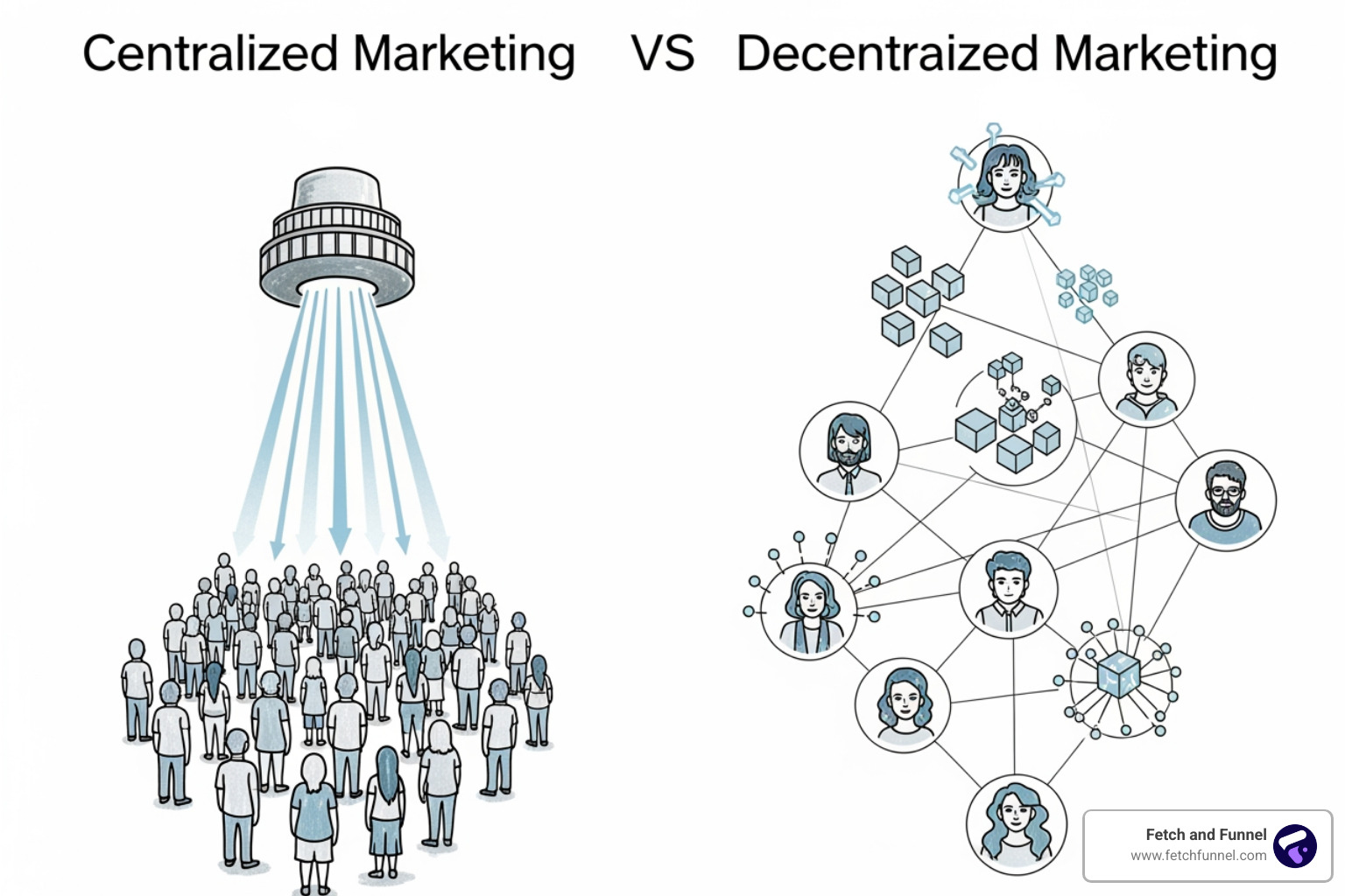Web2 vs Web3 marketing diagram - Crypto project marketing Web2 vs Web3 marketing diagram - Crypto project marketing