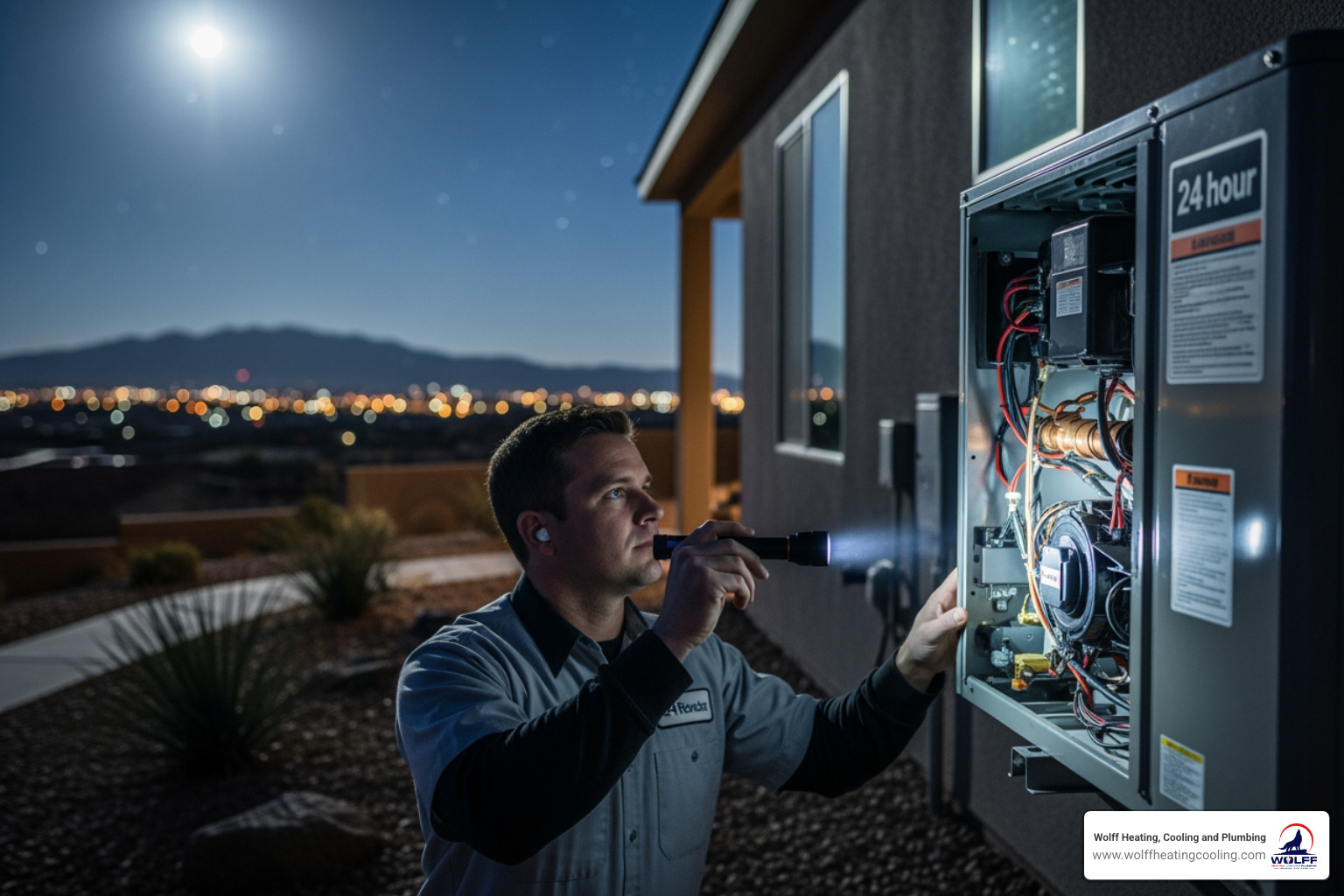 infographic showing common heat pump emergencies in Rio Rancho including complete system failure, strange noises, burning smells, ice buildup, and short cycling, with icons indicating when to call for 24-hour service - 24 hour heat pump maintenance in rio rancho, nm infographic showing common heat pump emergencies in Rio Rancho including complete system failure, strange noises, burning smells, ice buildup, and short cycling, with icons indicating when to call for 24-hour service - 24 hour heat pump maintenance in rio rancho, nm