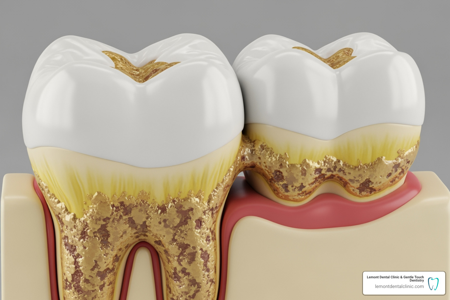 plaque and tartar on a tooth model - Dental cleaning