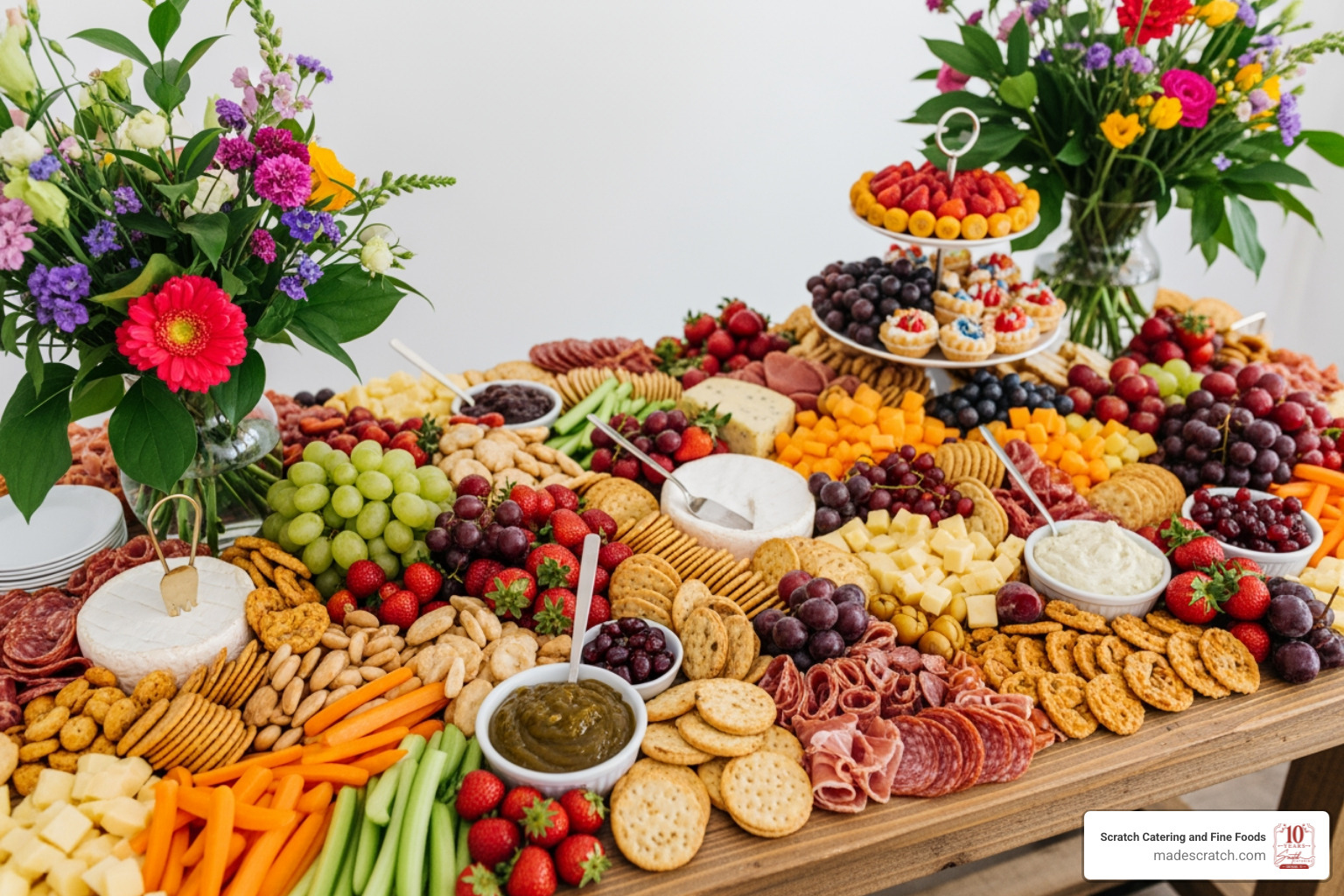Vibrant and abundant grazing table - Bridal shower food