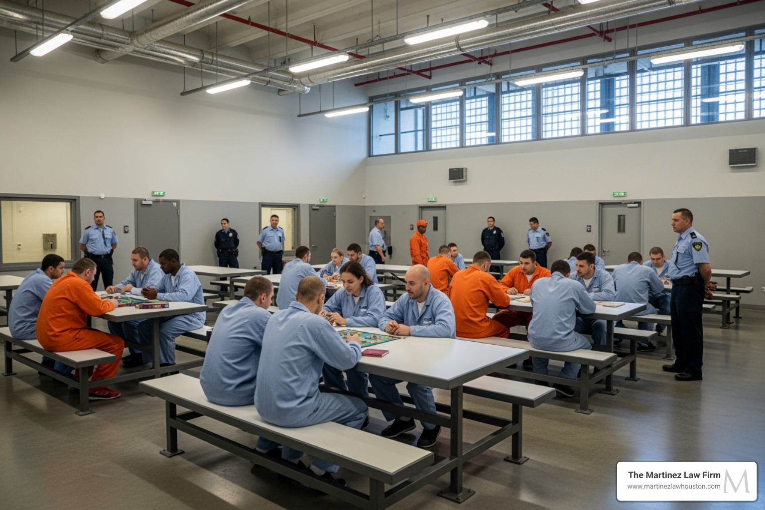 structured prison common area - jail vs prison