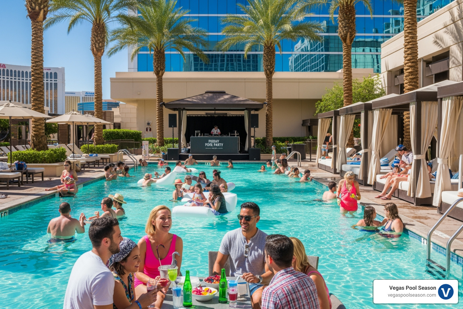 Encore Beach Club's luxurious, multi-tiered pool area - friday pool party vegas Encore Beach Club's luxurious, multi-tiered pool area - friday pool party vegas