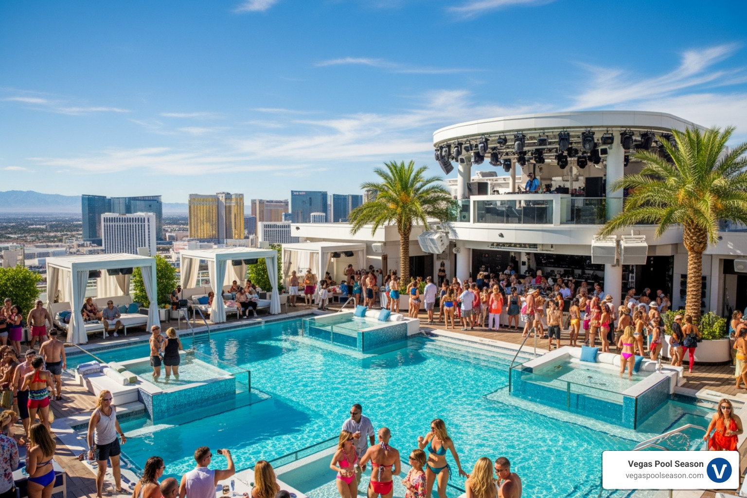 Marquee Dayclub's rooftop pool deck - dayclubs in las vegas Marquee Dayclub's rooftop pool deck - dayclubs in las vegas