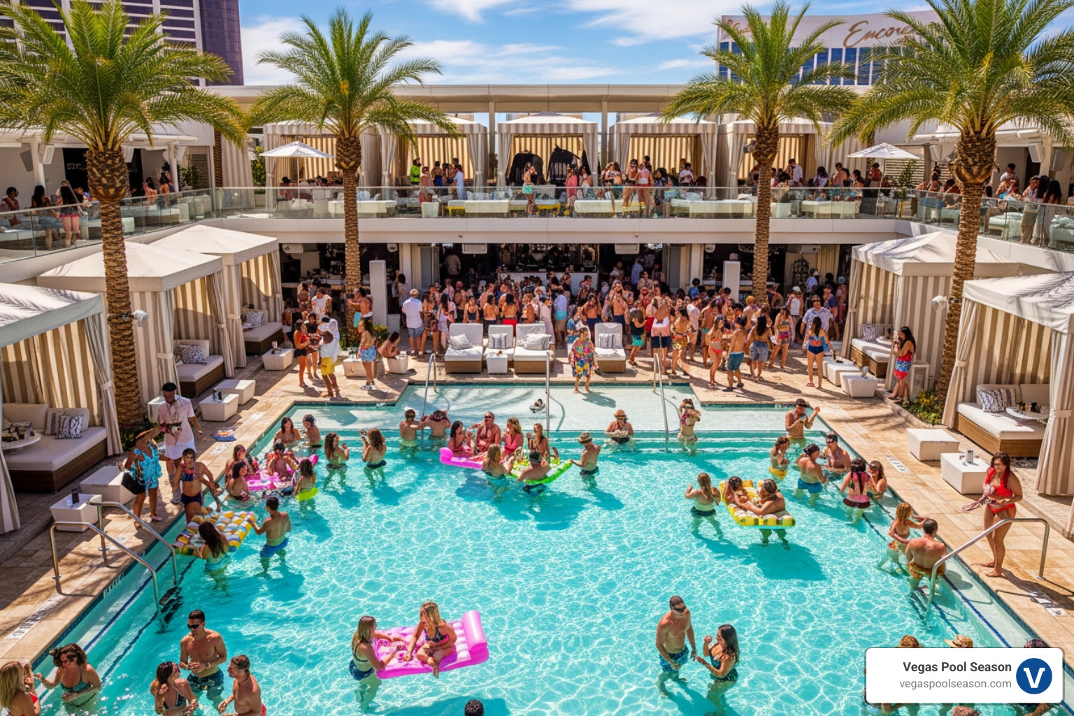 Encore Beach Club's luxurious, tiered pools - best Vegas pool clubs Encore Beach Club's luxurious, tiered pools - best Vegas pool clubs