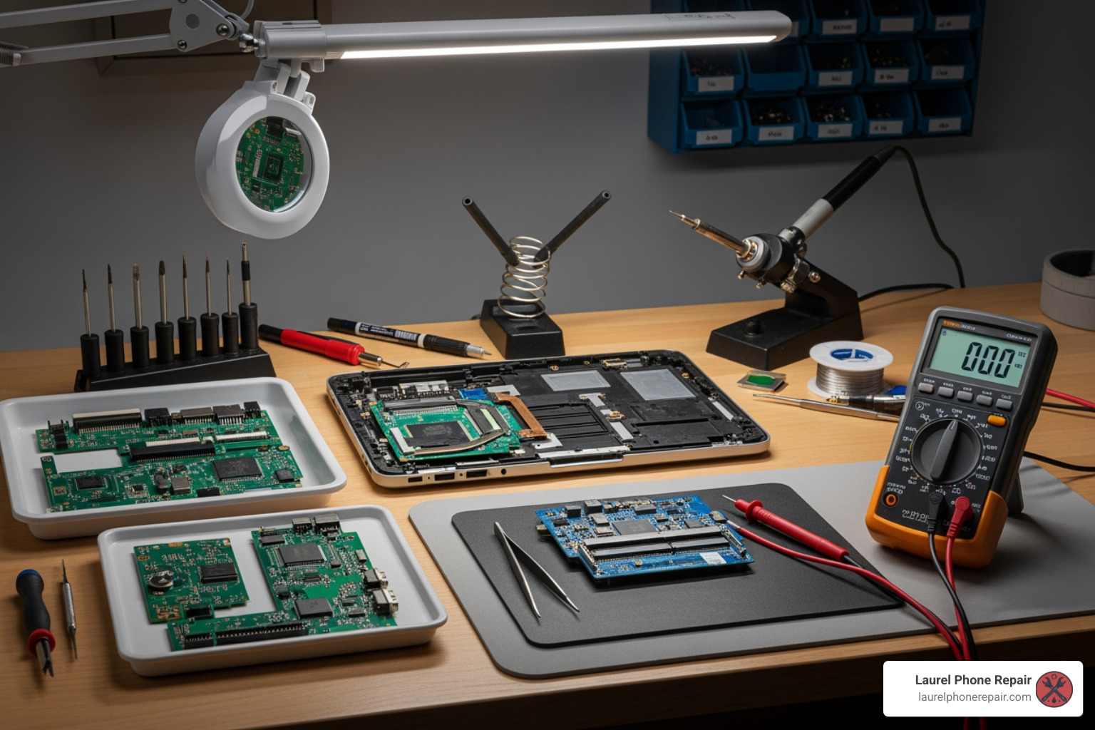 electronics repair workbench - warranty repair services for international device brands