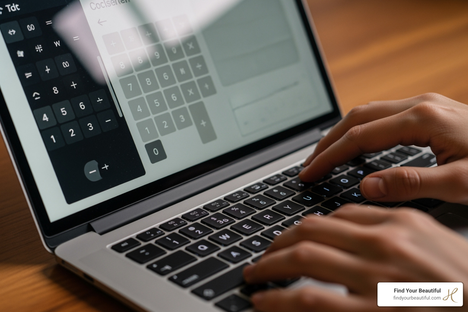 A person inputting their data into a calculator on a laptop screen - weight loss calculator A person inputting their data into a calculator on a laptop screen - weight loss calculator