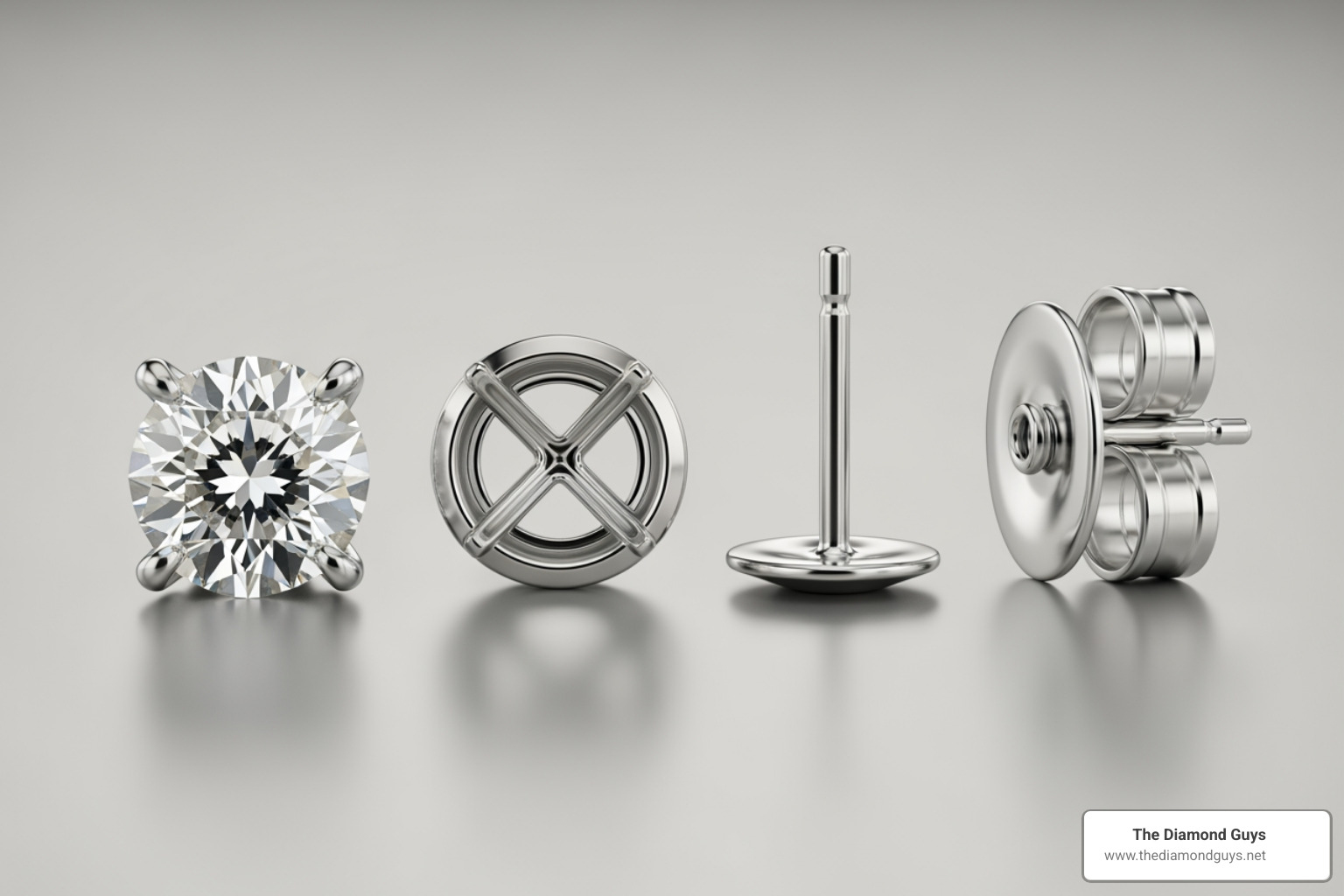 Parts of a diamond stud earring - white diamond earrings for guys