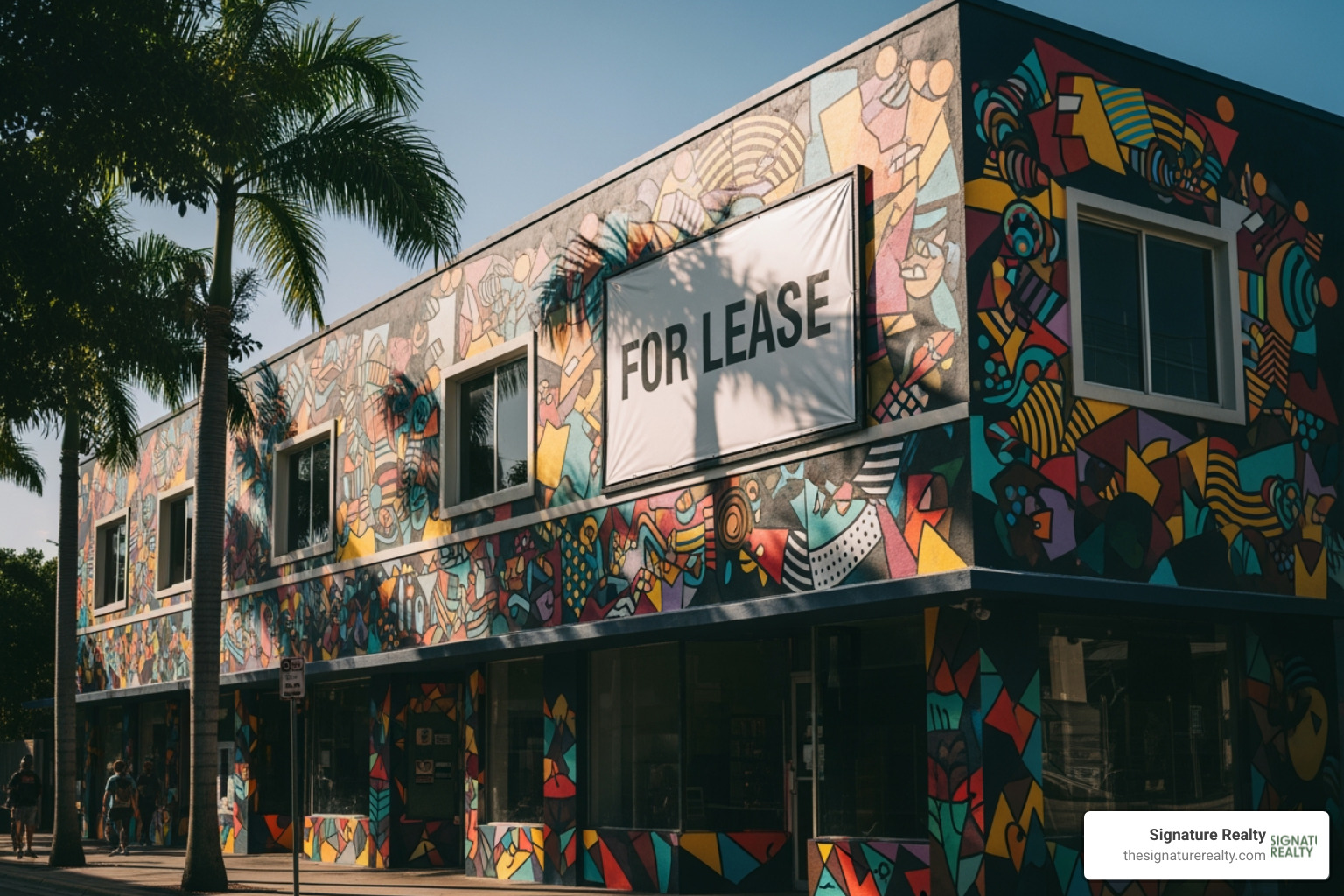 a "For Lease" sign on a commercial building in Wynwood, Miami - how to lease commercial real estate a "For Lease" sign on a commercial building in Wynwood, Miami - how to lease commercial real estate