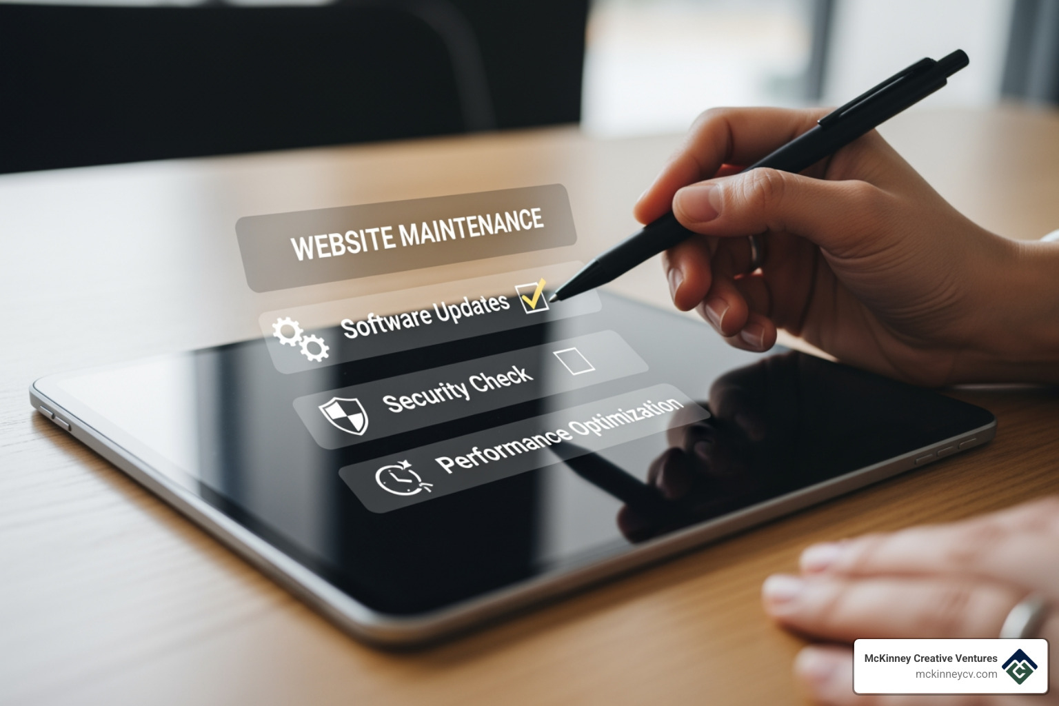 A checklist showing various website maintenance tasks such as software updates, regular backups, checking for broken links, and optimizing performance. - website maintenance packages