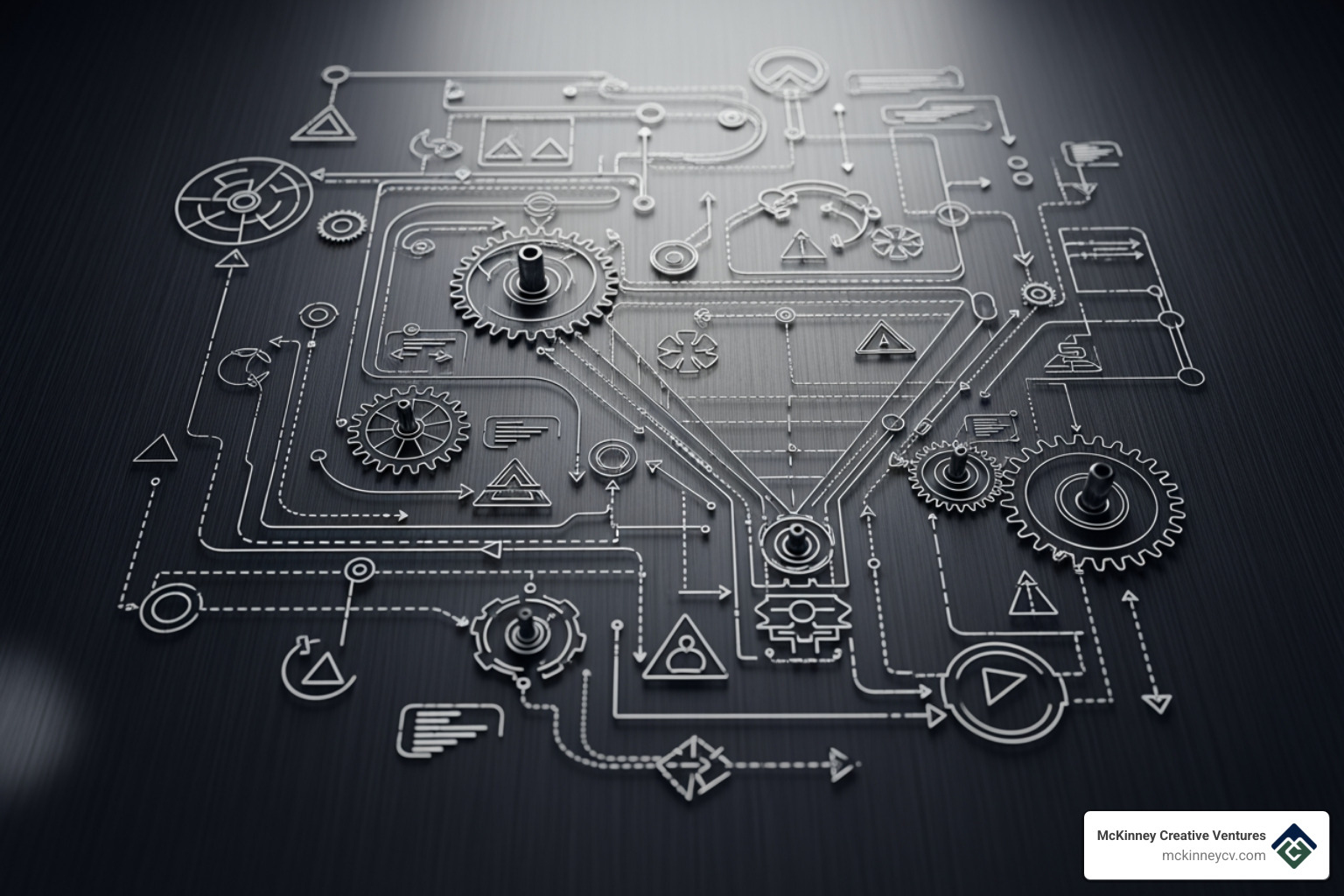 complex blueprint or diagram symbolizing the B2B sales process - b2b content creation agencies