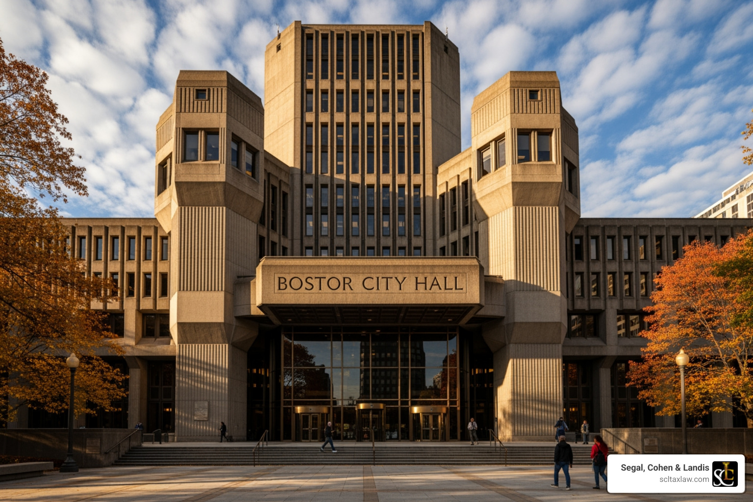 Boston City Hall entrance - Tax relief Boston