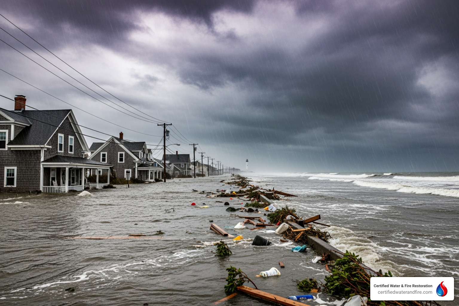 Image of coastal storm surge flooding - facts about hurricanes Image of coastal storm surge flooding - facts about hurricanes