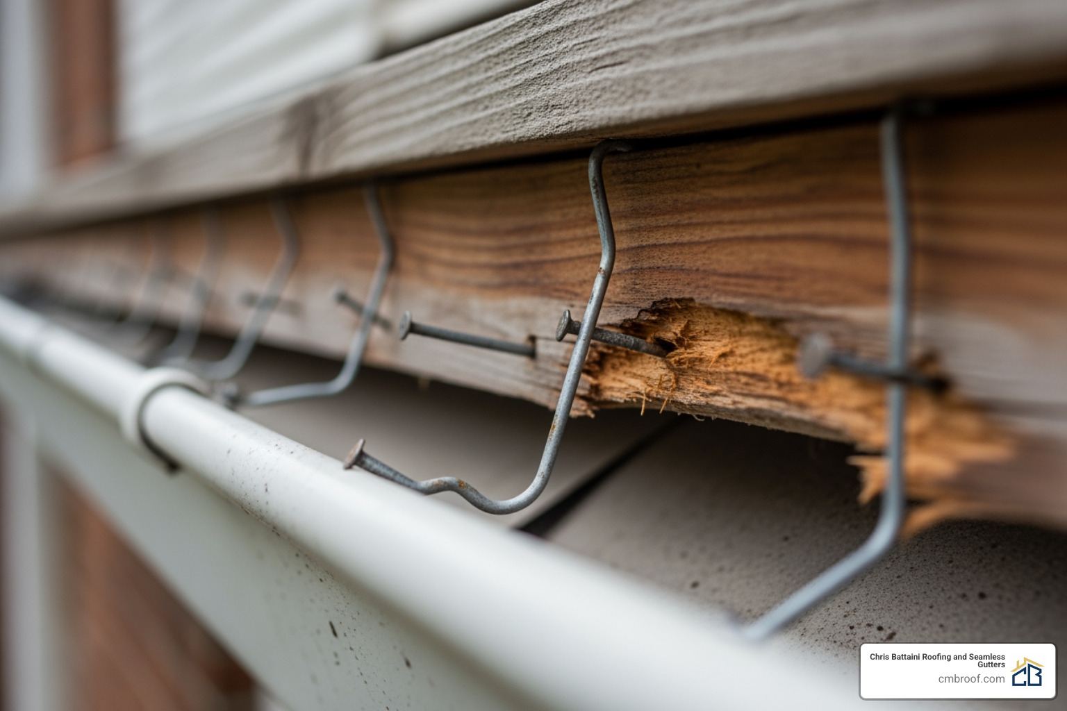 a sagging gutter section pulling away from the fascia - gutter repair cost