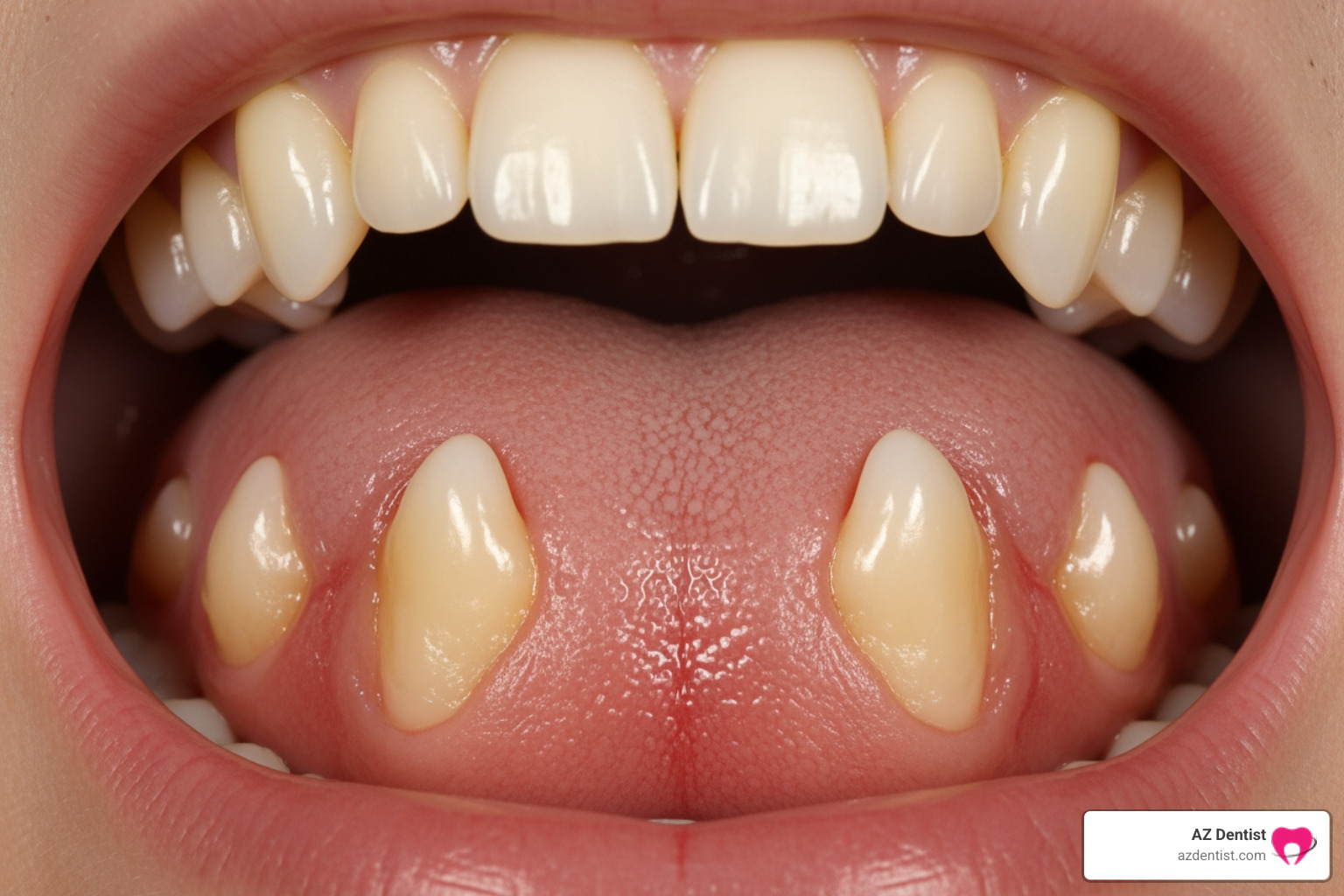 Before tori removal showing prominent lingual tori - tori images before and after