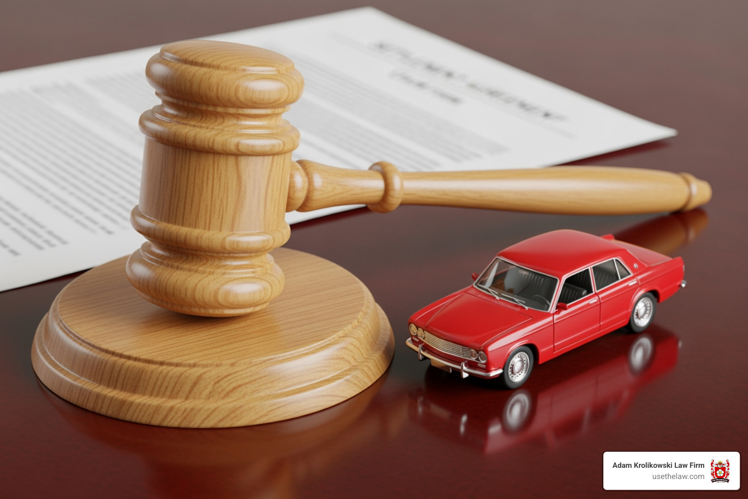 Gavel and a toy car - Drunk driving accident lawyer Gavel and a toy car - Drunk driving accident lawyer