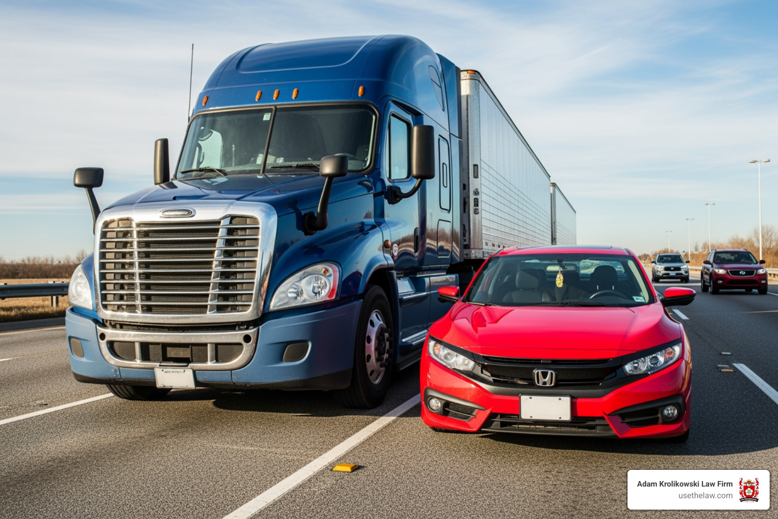 Comparison of a commercial truck and a passenger car - truck accident lawyer santa ana Comparison of a commercial truck and a passenger car - truck accident lawyer santa ana