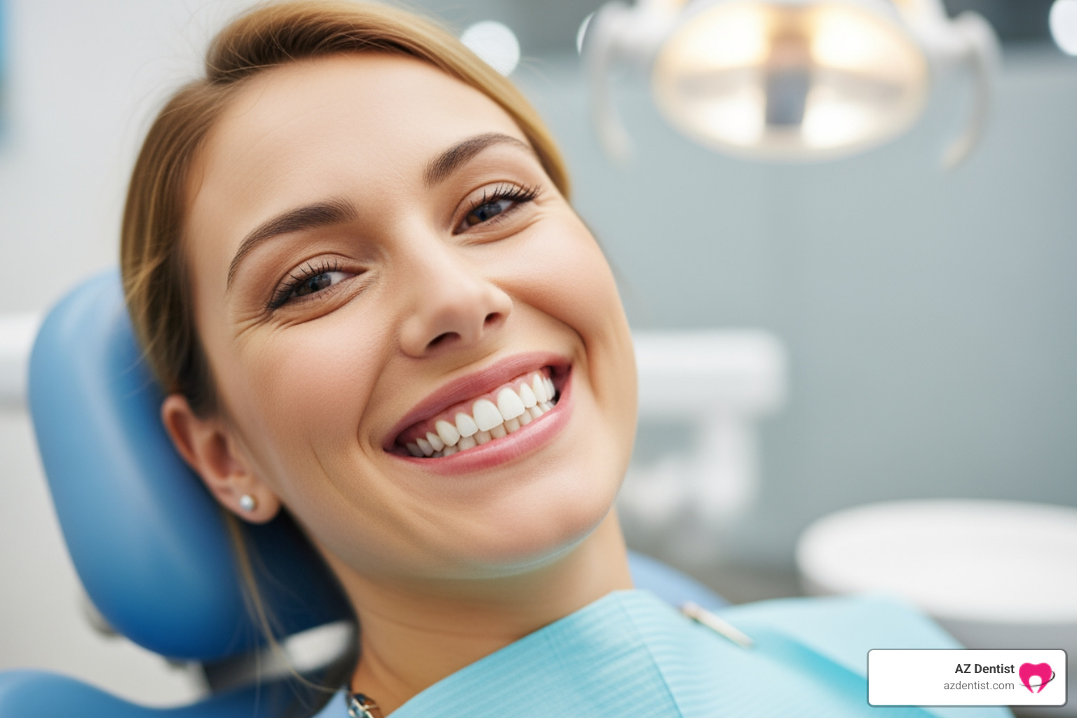 Smiling patient with healthy teeth - partial dentures Sun City