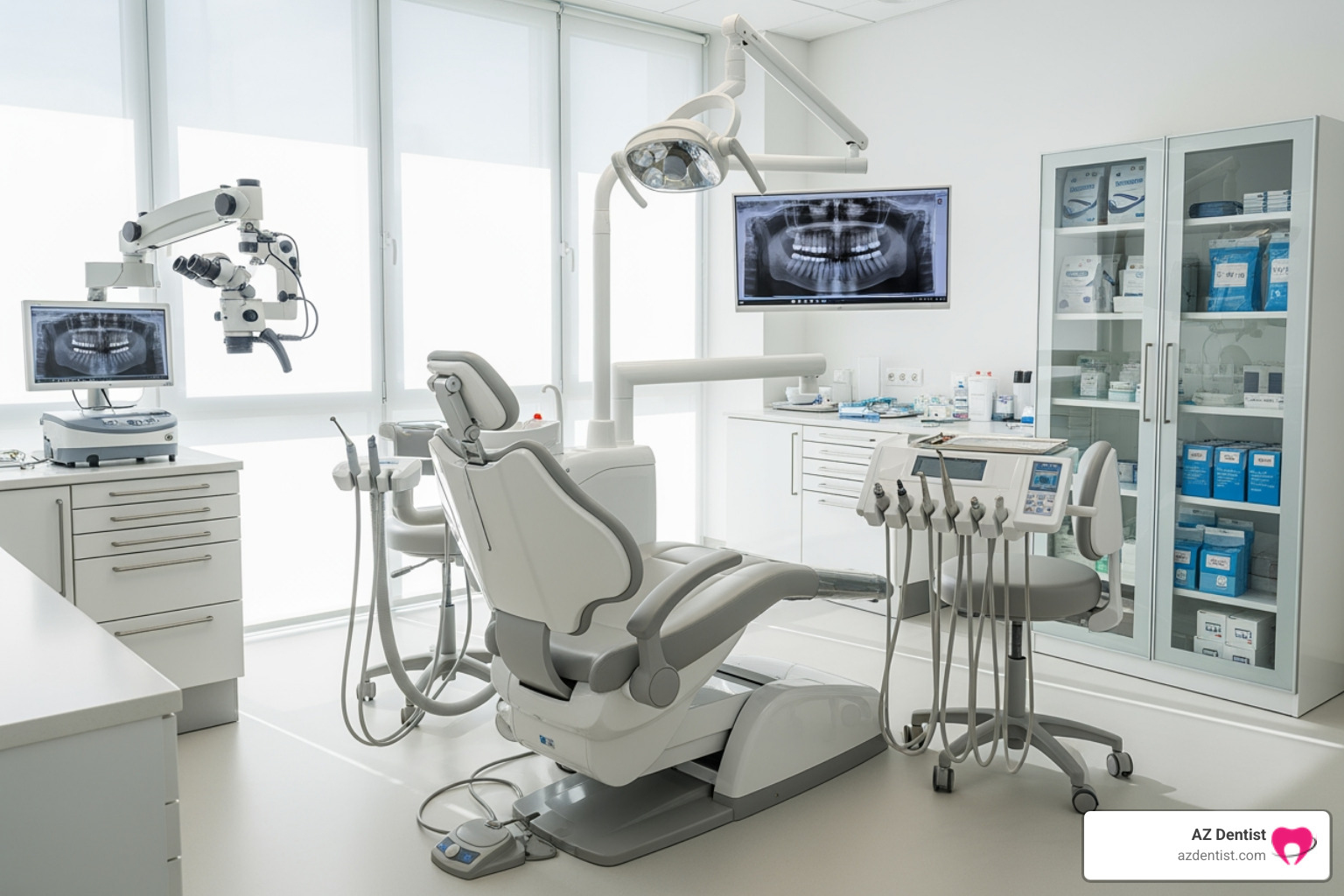 modern dental equipment in a clean office - glendale family dental