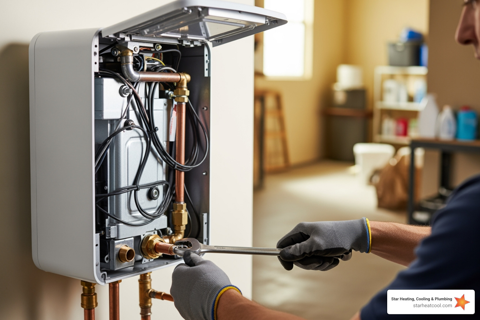 Tankless Troubles? Get a Seamless Replacement in Fishers Today! 2 Infographic comparing traditional tank water heaters that store and constantly reheat water in a large cylindrical tank versus tankless water heaters that heat water on-demand through compact wall-mounted units, showing energy flow, space requirements, and hot water availability - tankless water heater replacement fishers in