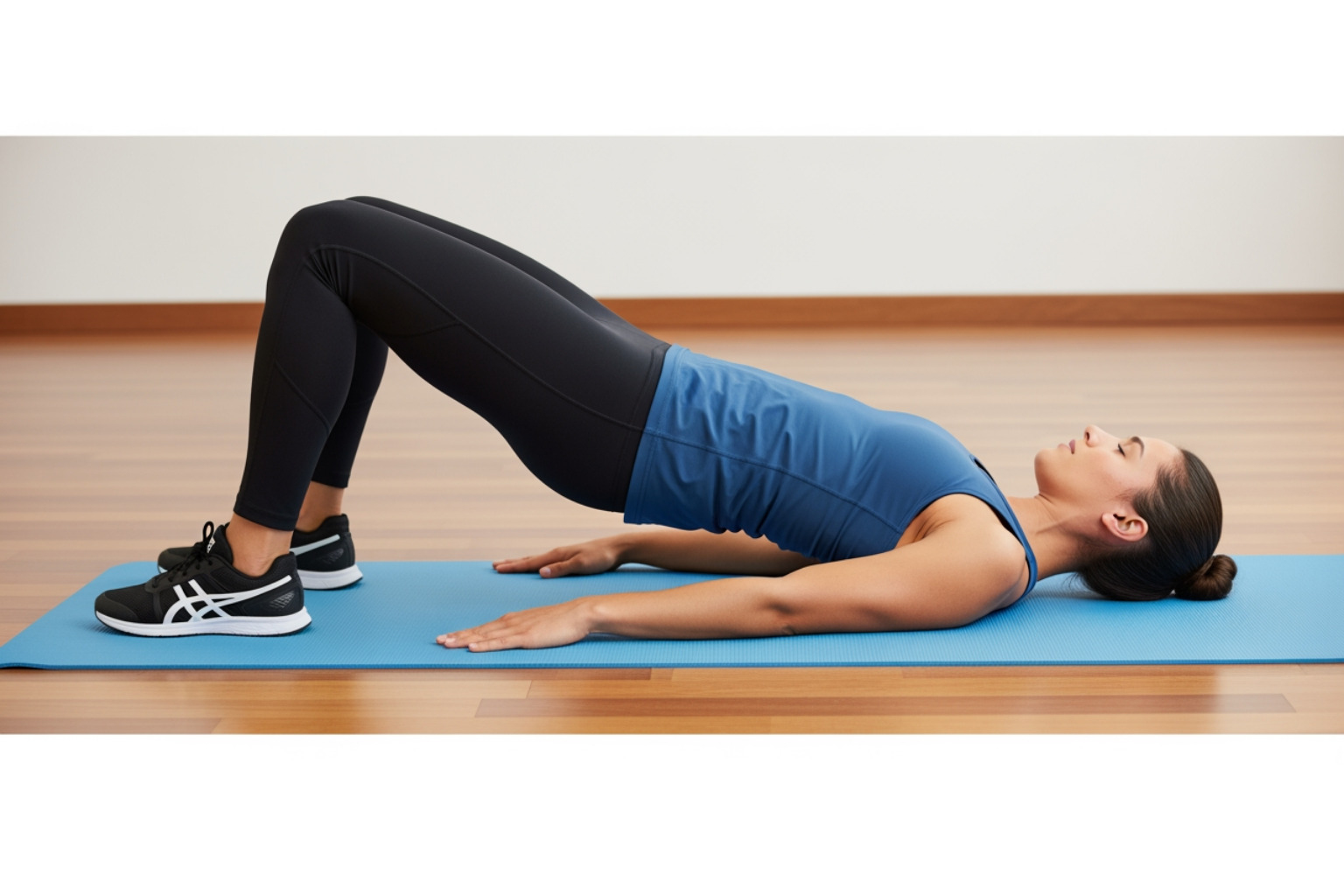 person performing hamstring bridge - sore upper hamstring