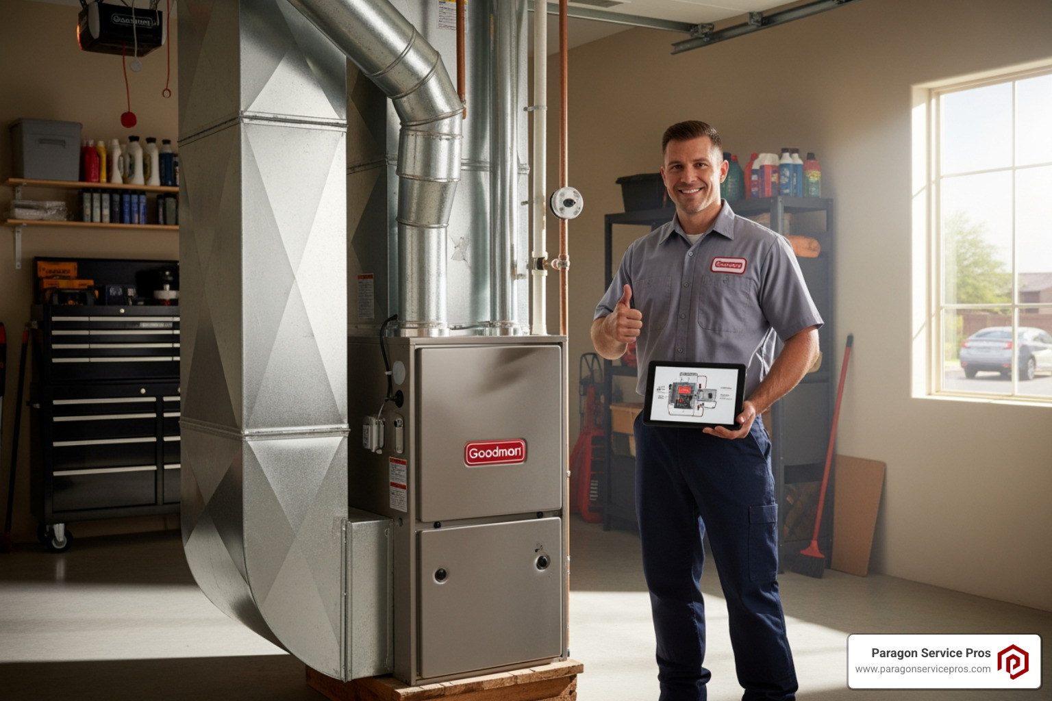 infographic showing key signs your furnace needs replacement including age over 15 years, rising energy bills, frequent repair calls, uneven heating throughout home, strange noises or odors, yellow pilot light, and increased dust levels - best furnace replacement in gilbert, az