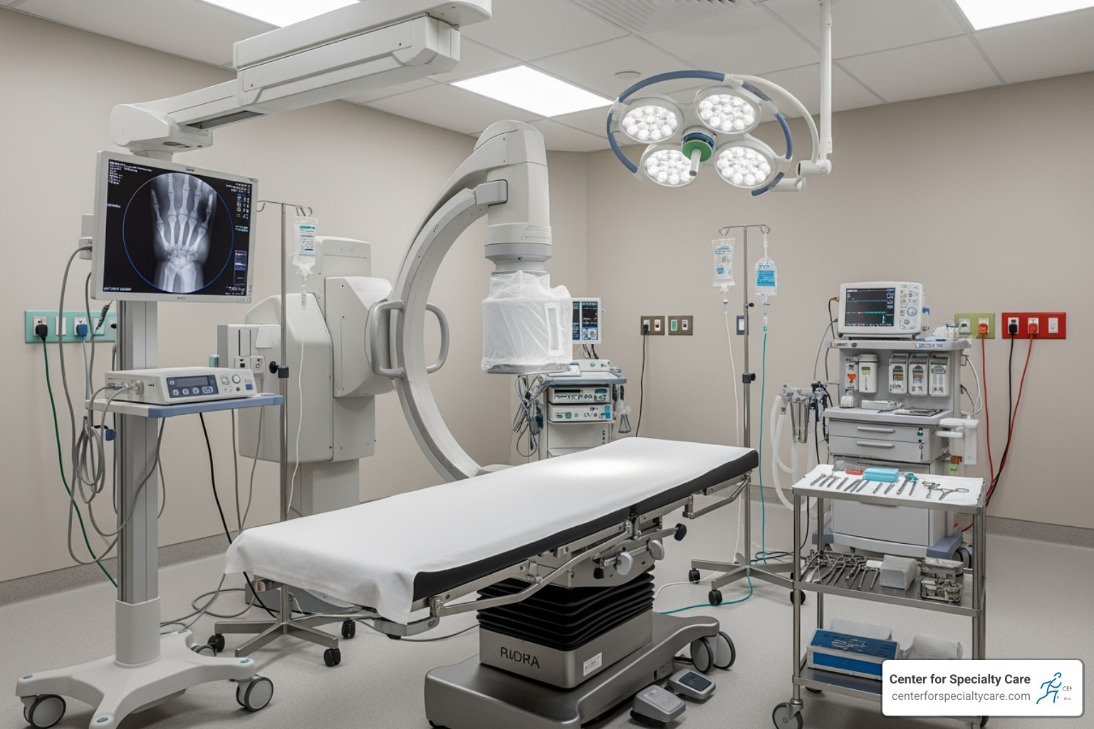 fluoroscopy machine in procedure room - nerve ablation procedure
