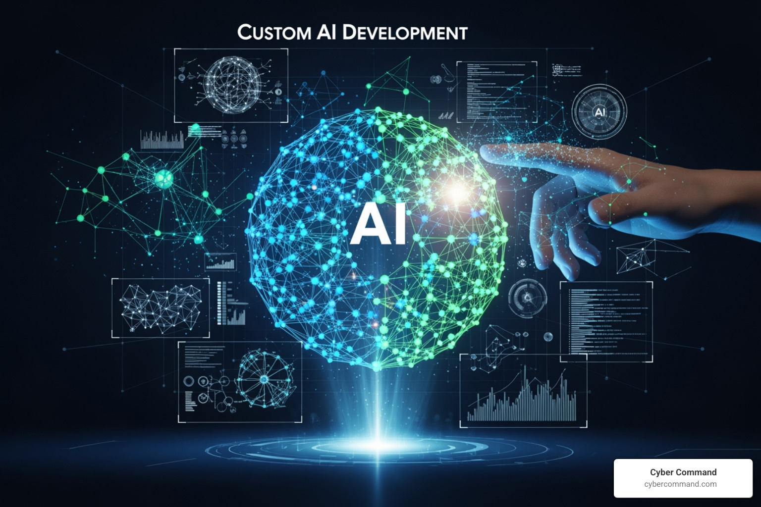 dashboard showing AI model performance metrics - Custom AI development