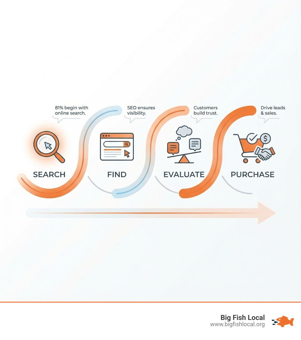 infographic showing customer journey from search to purchase - search engine optimization services infographic infographic showing customer journey from search to purchase - search engine optimization services infographic